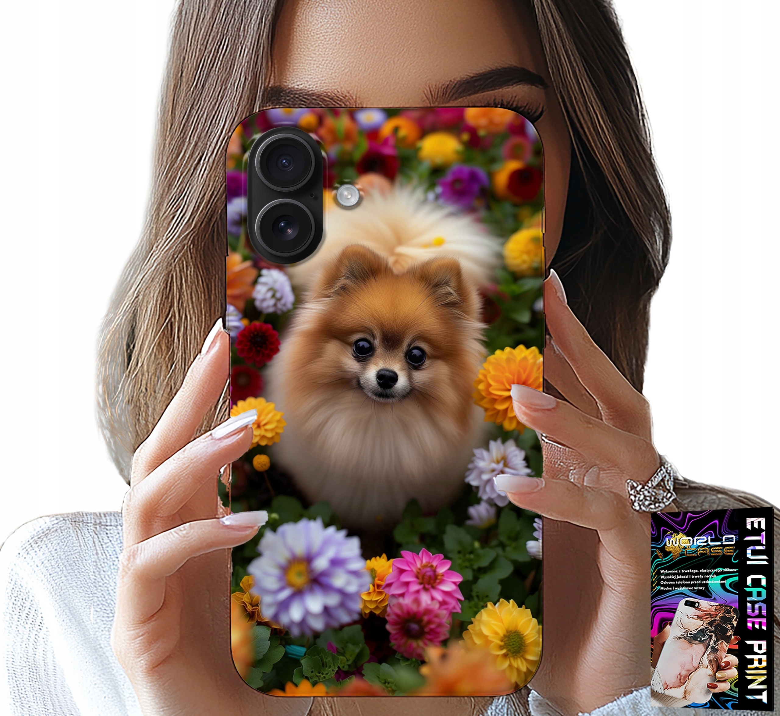 ETUI DO IPHONE 16 - SŁODKI PIESEK, POMERANIAN CASE + SZKŁO