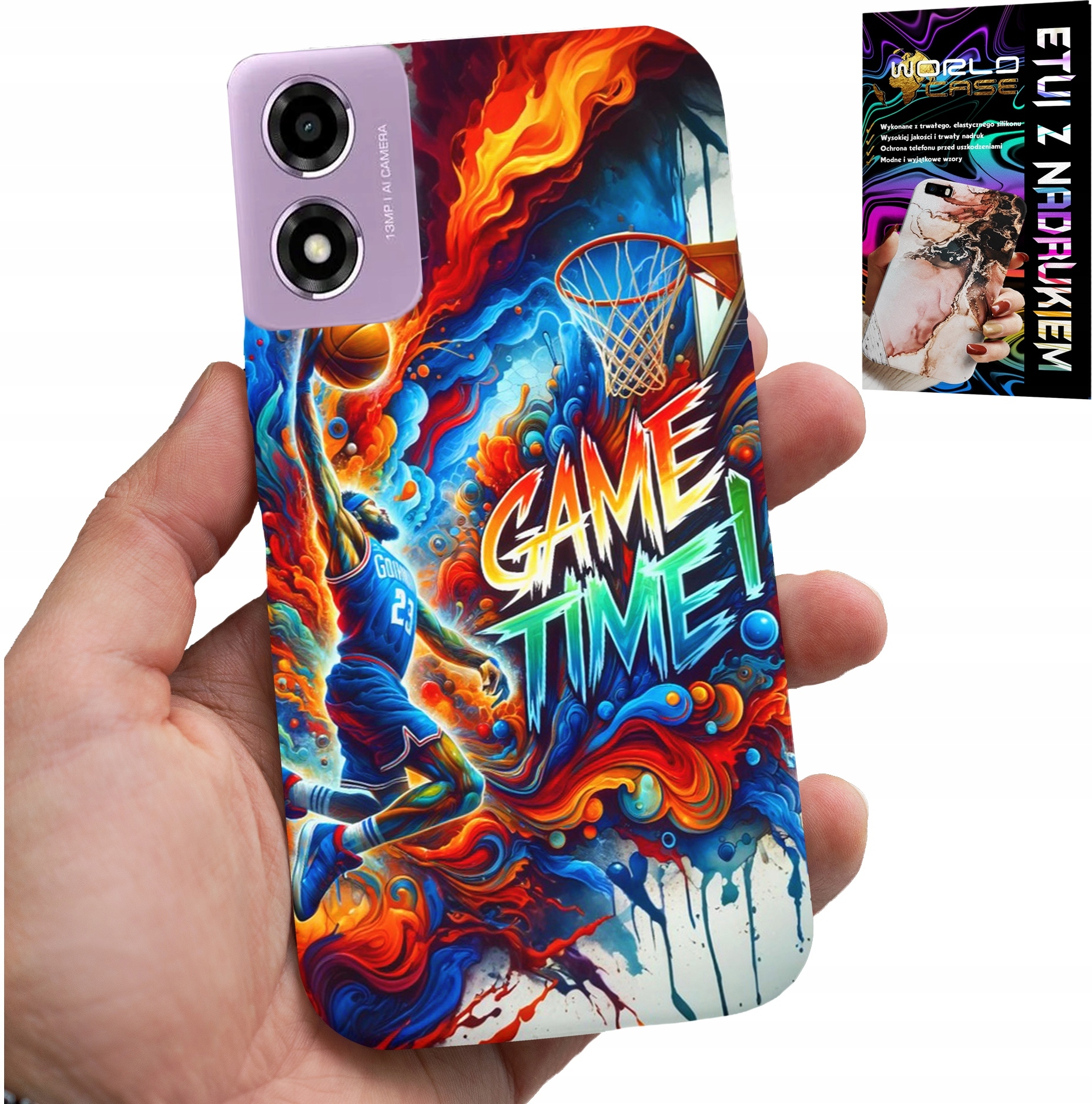 ETUI DO MOTOROLA MOTO E14 - KOSZYKÓWKA NBA GAME TIME, CASE + SZKŁO