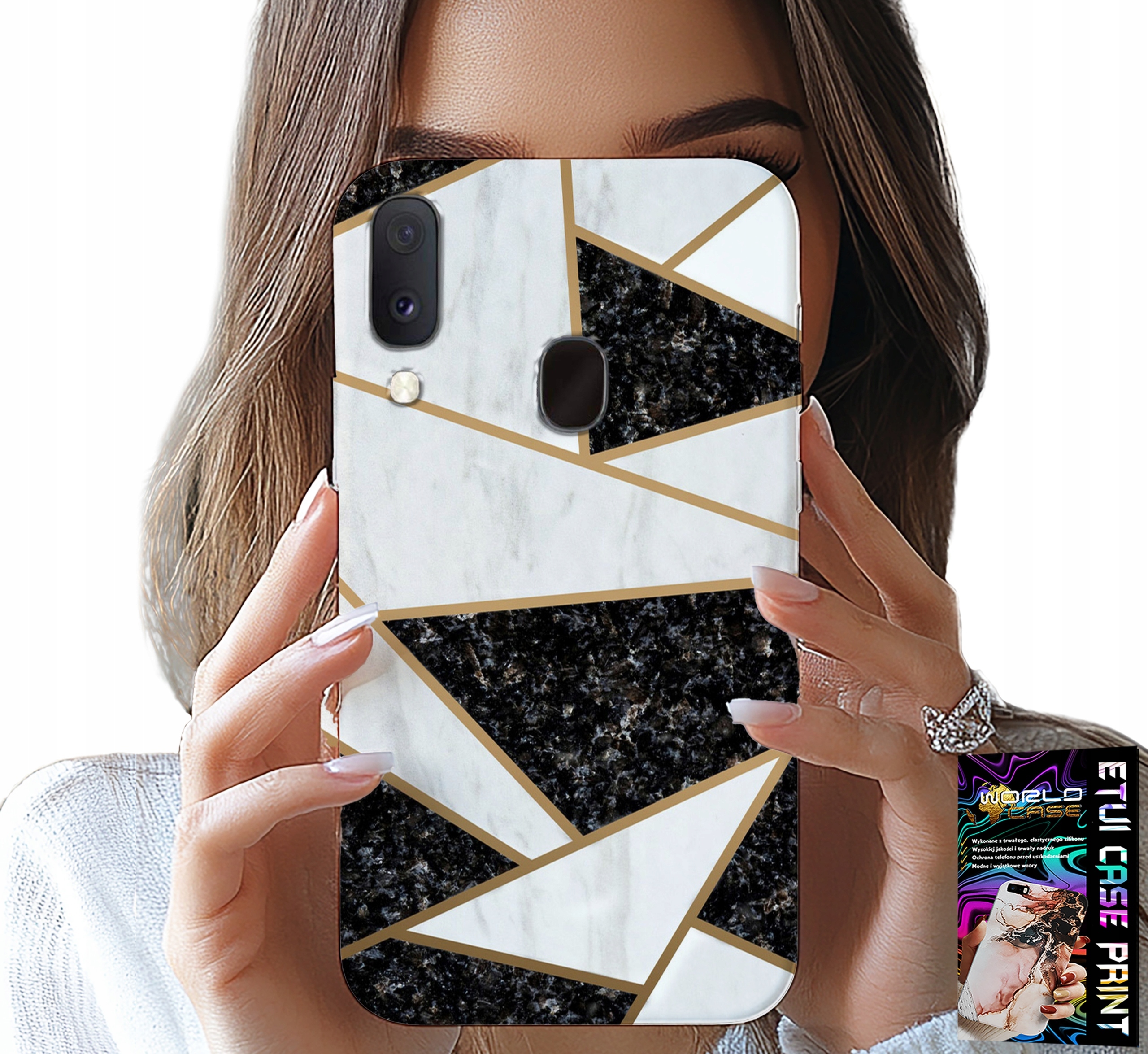 ETUI DO SAMSUNG GALAXY A40 - ELEGANCKIE MODNE WZORY CASE + SZKŁO