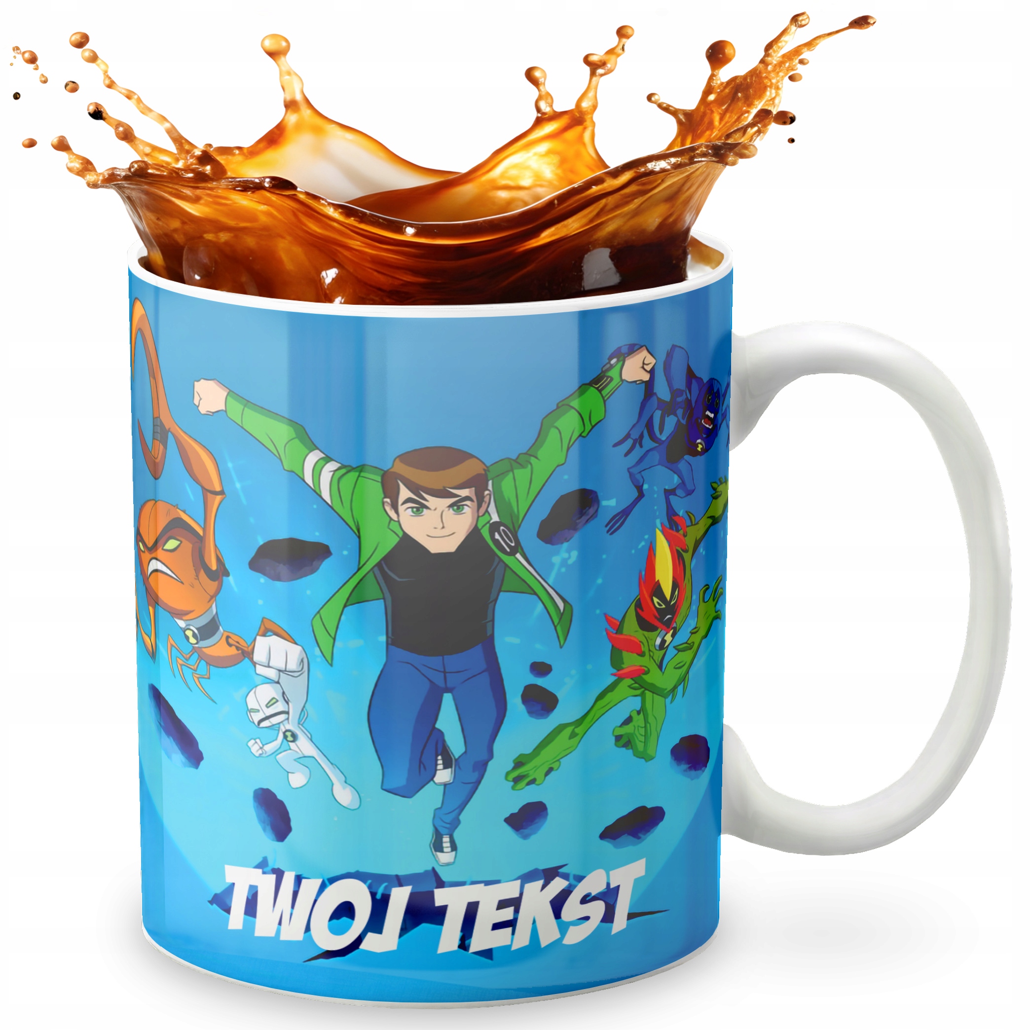 KUBEK 330ml GRAFIKA PREZENT ŚWIĘTA WZÓR - BAJKA BEN10 + IMIĘ