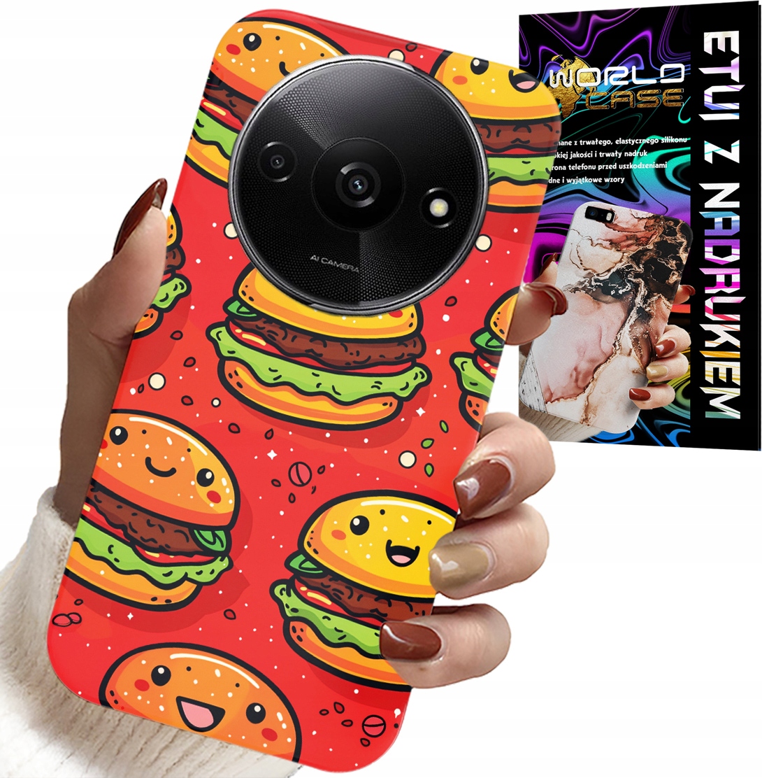 ETUI DO XIAOMI REDMI A3 - SŁODKIE UŚMIECHNIĘTE BURGERY POKROWIEC
