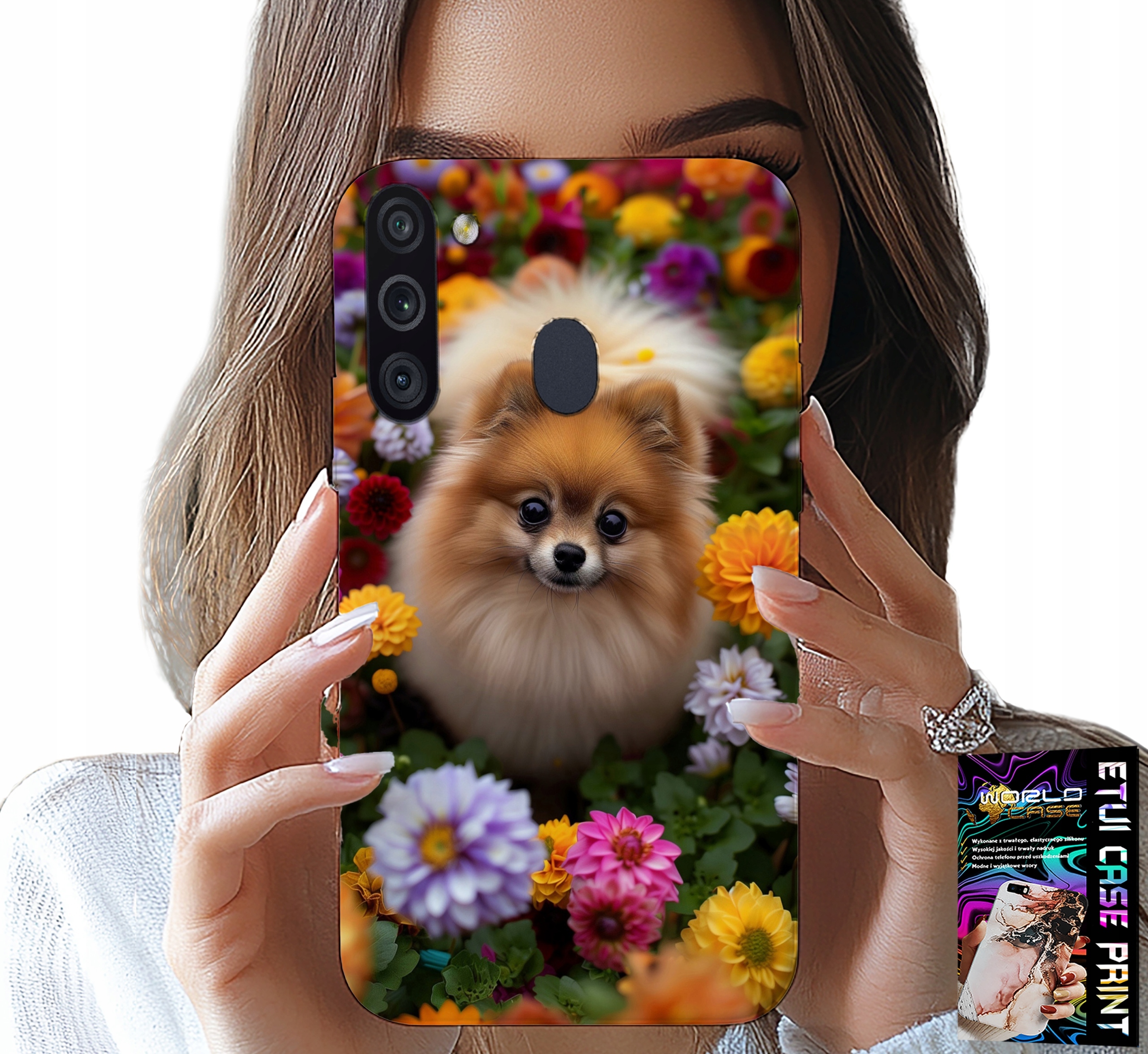 ETUI DO SAMSUNG GALAXY A21 - SŁODKI PIESEK, POMERANIAN CASE + SZKŁO