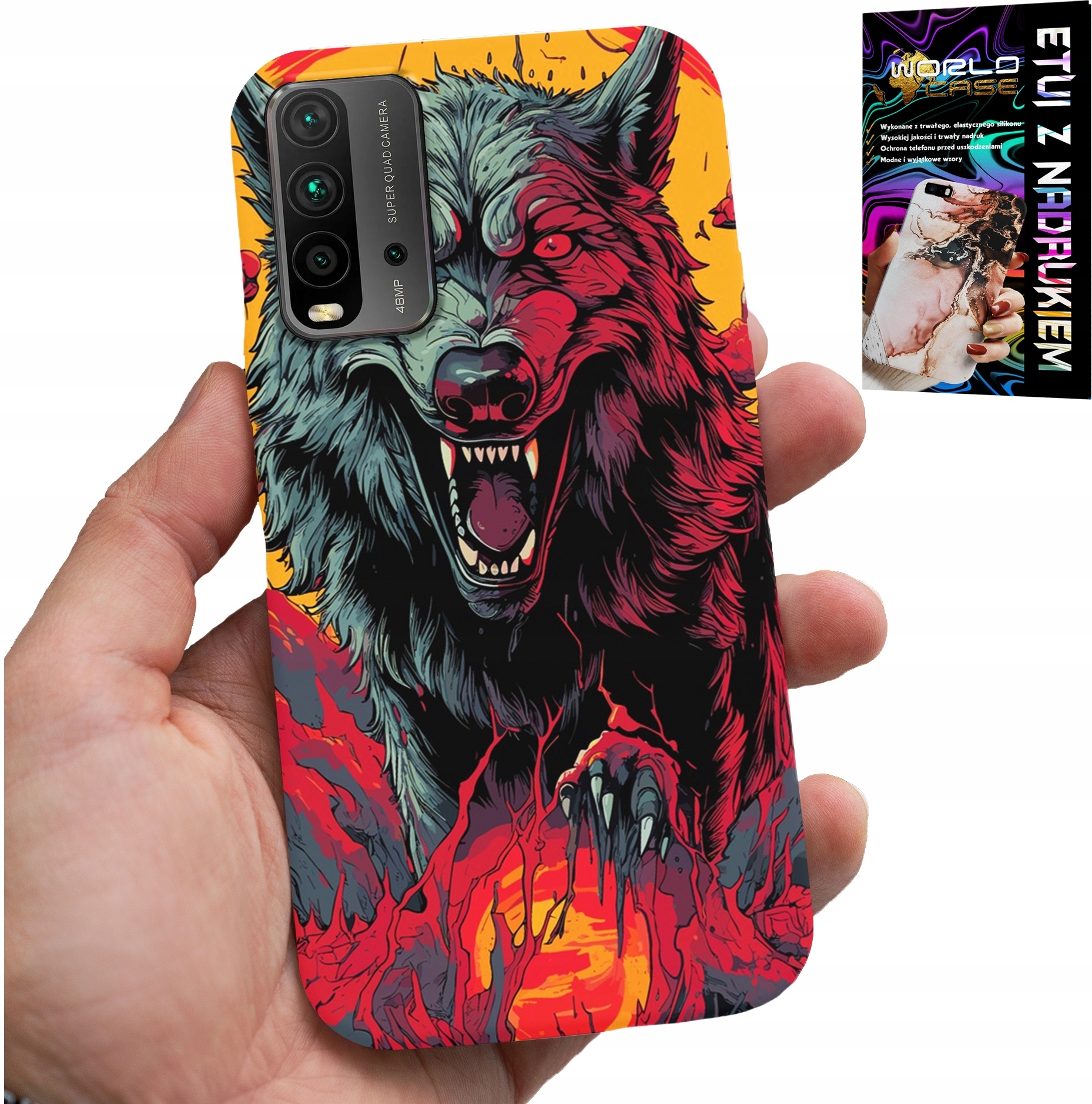 ETUI DO XIAOMI REDMI 9T - WILK WILKI WATAHA SUPER WZORY CASE + SZKŁO
