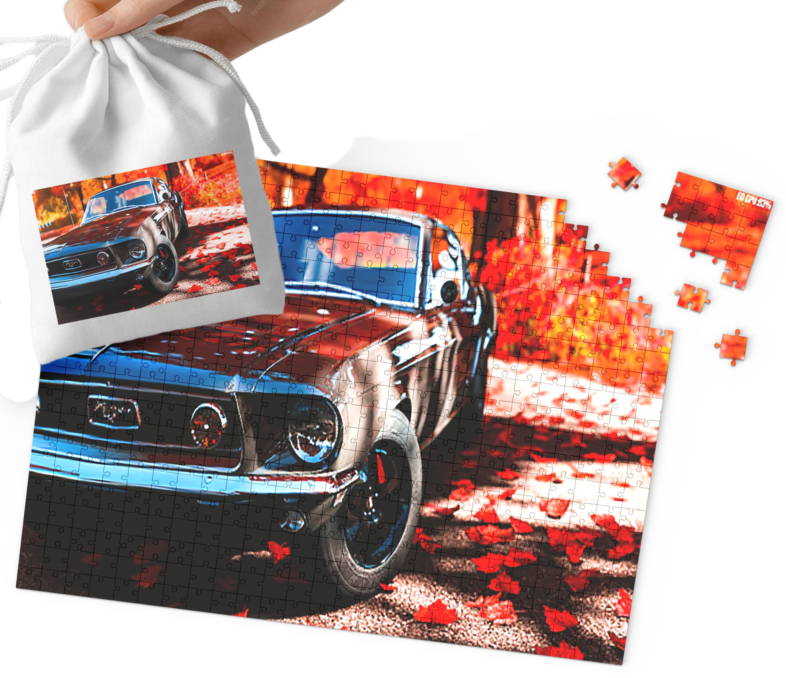 PUZZLE TRADYCYJNE - SUPER SAMOCHODY Mustang MEGA WZORY 24el + WORECZEK