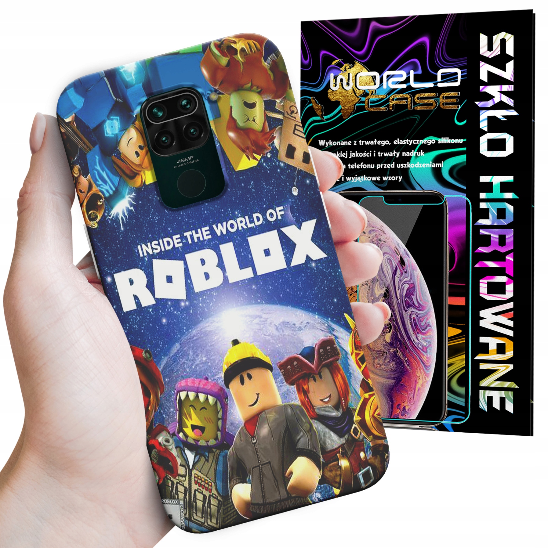 ETUI DO XIAOMI NOTE 9 / 9s - ROBLOX DZIECIECE WZORY SUPER MARIO + SZKŁO