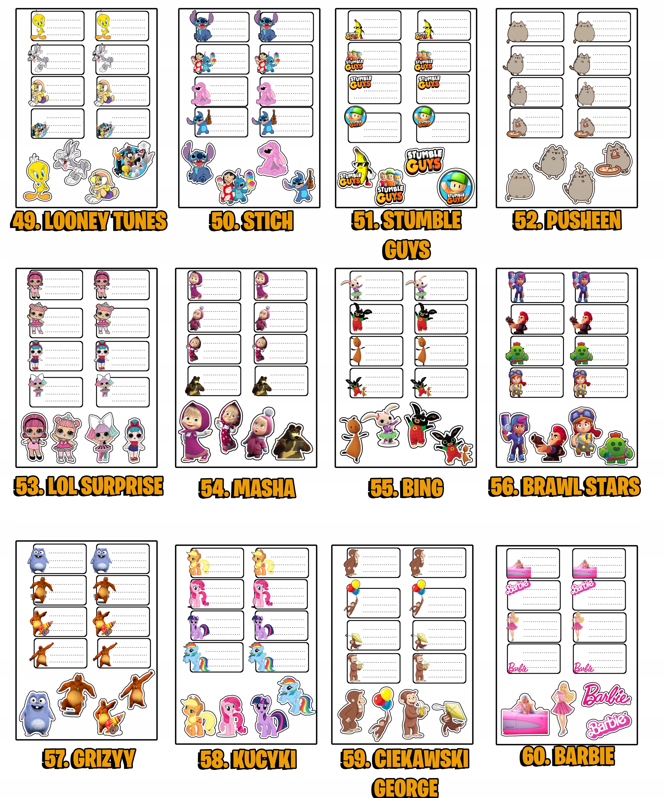 NAKLEJKI NA ZESZYT ZESZYTY NALEPKA 8szt - KOTY KOTKI ZWIERZĘTA + GRATIS