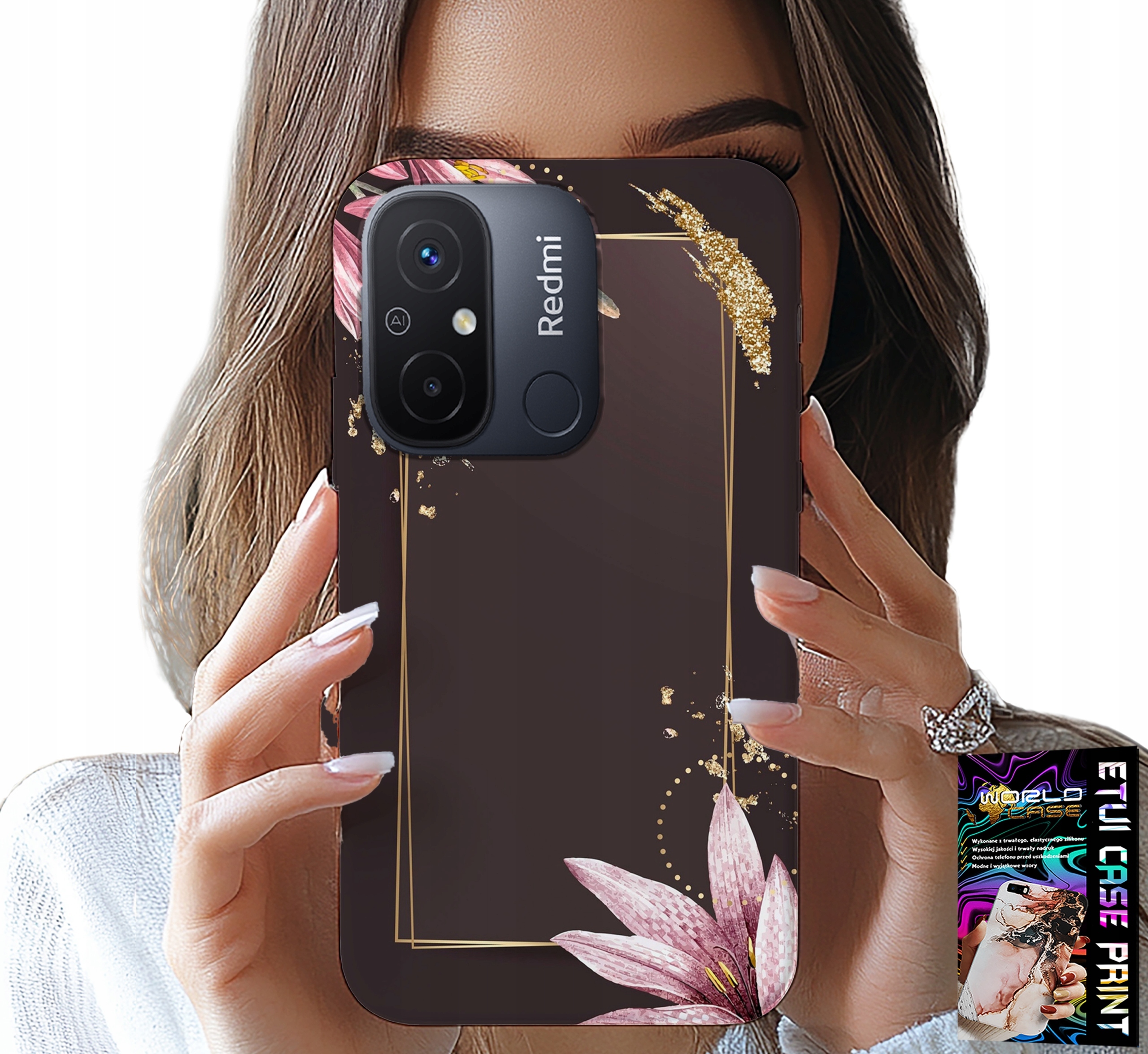 ETUI DO XIAOMI REDMI 12C - KWIECISTE ELEGANCKIE WZORY OBUDOWA