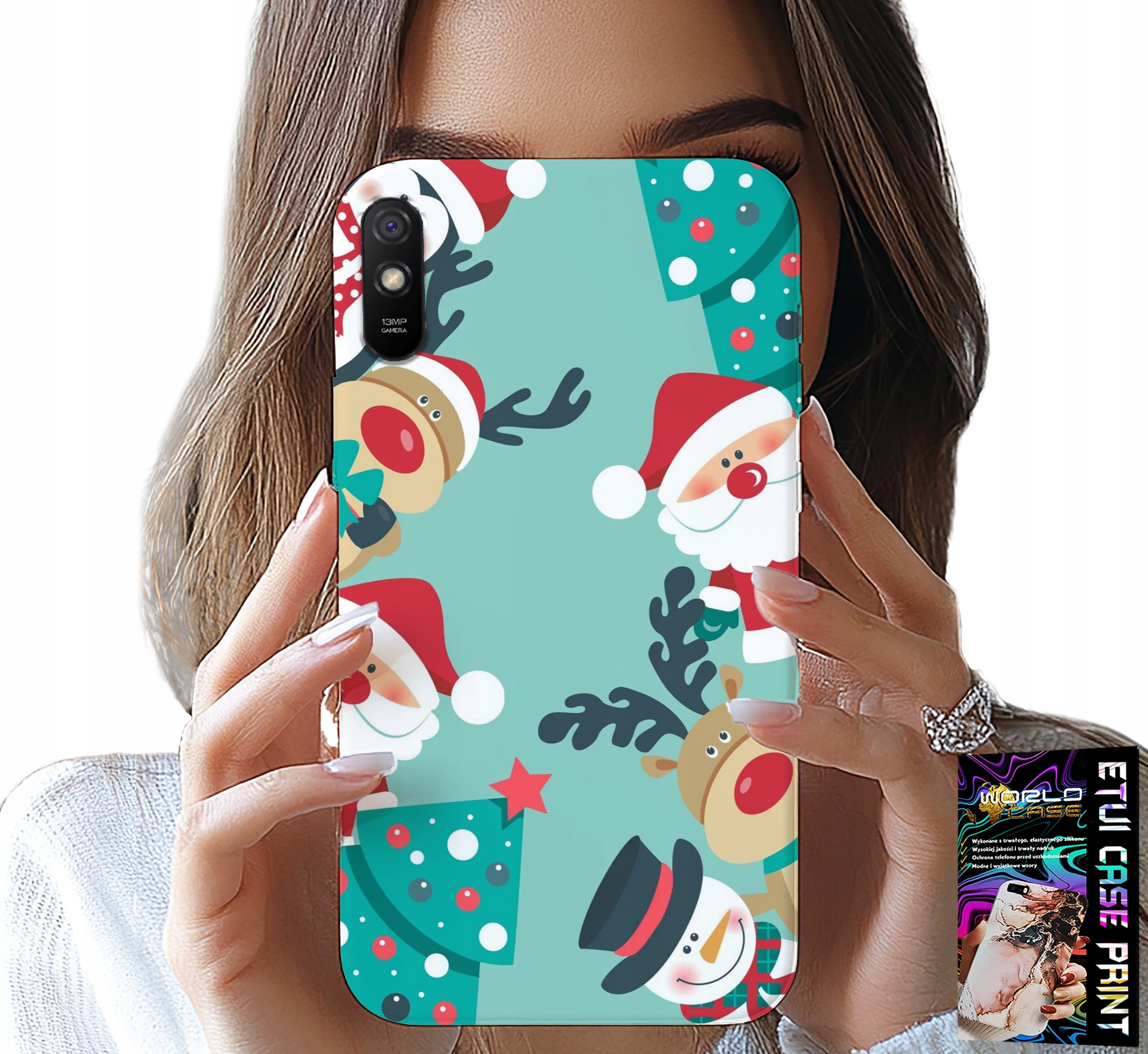 ETUI DO XIAOMI REDMI 9A - MIKOŁAJ, RENIFER BAŁWAN ŚWIĄTECZNE WZORY