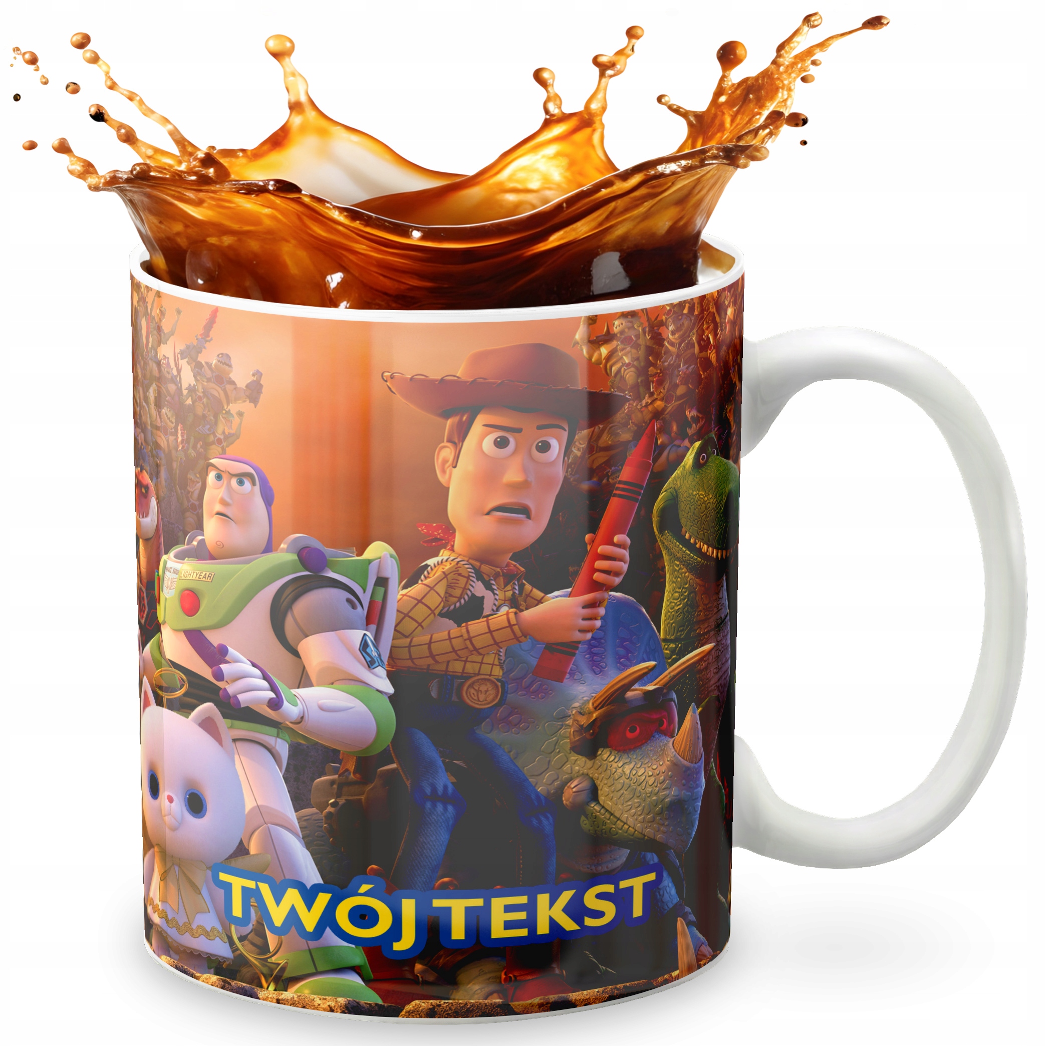 KUBEK 330ml GRAFIKA PREZENT ŚWIĘTA WZÓR - BAJKA TOY STORY + IMIĘ