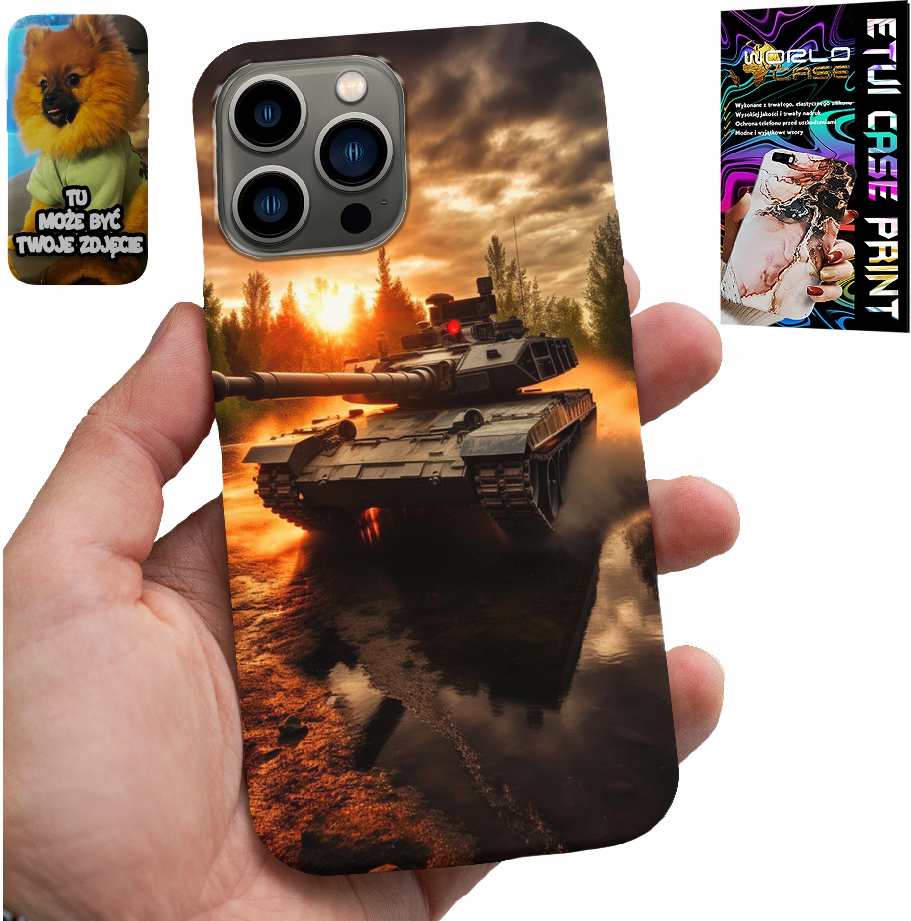 ETUI DO IPHONE 13 PRO - CZOŁG, WOJNA, MILITARIA, WOJSKOWE, WZORY