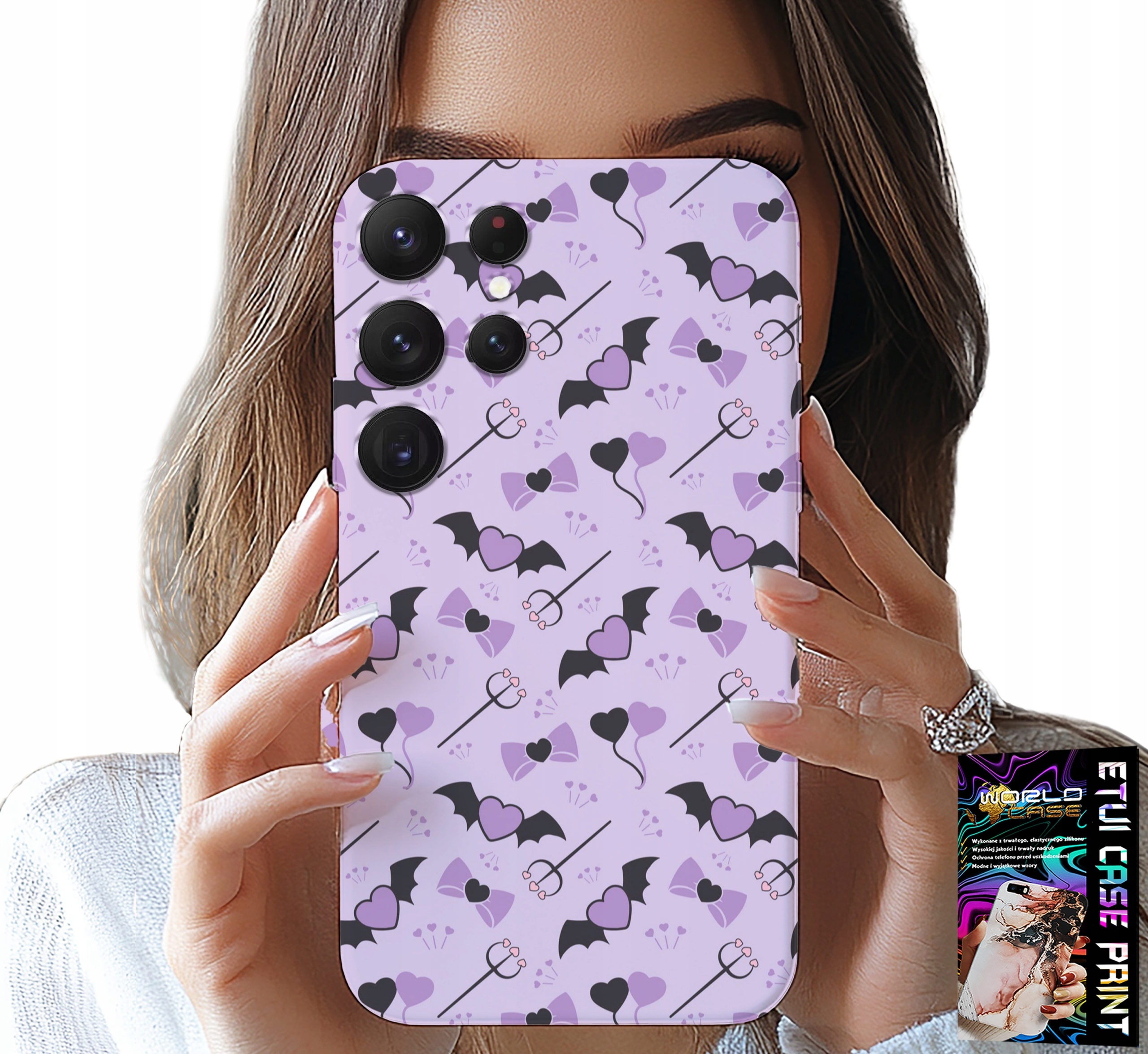 ETUI DO SAMSUNG GALAXY S24 ULTRA - MODNE WZORY WIDŁY SERCA KOKARDKI KOKARDA