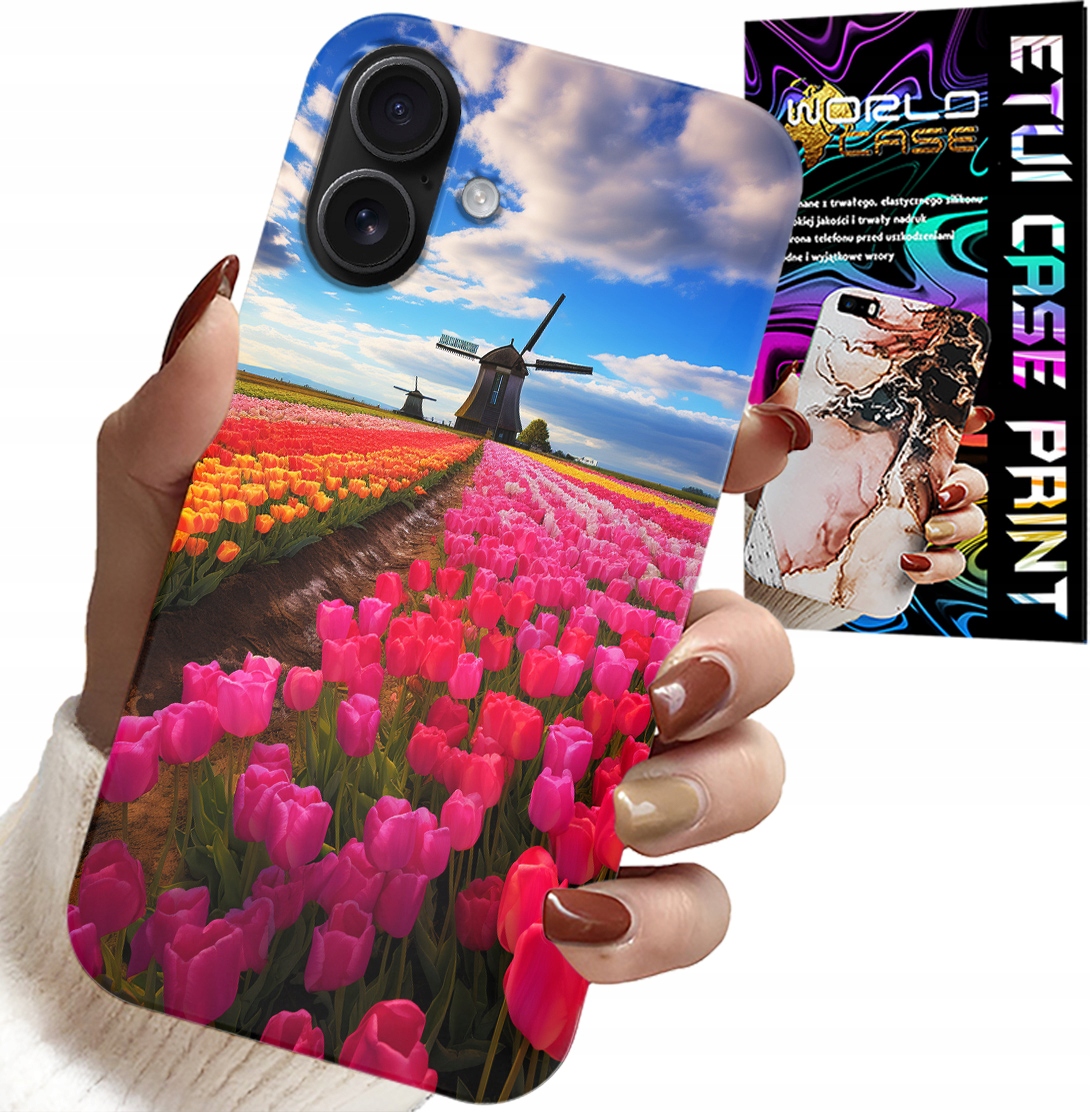 ETUI DO IPHONE 16 PLUS - POLE KOLOROWYCH TULIPANÓW, TULIPAN, CASE