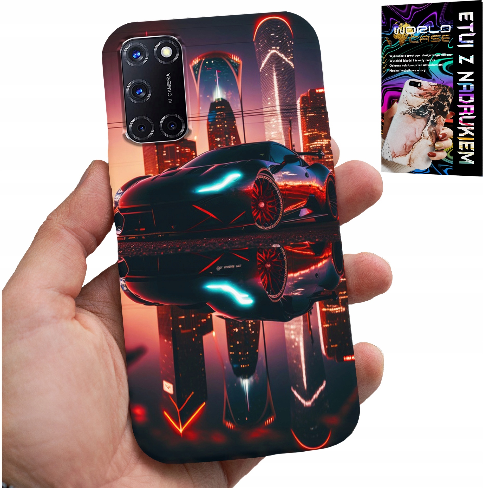 ETUI DO OPPO A52 - SAMOCHODY FAN, WZORY DLA MĘŻCZYZN +FOLIA