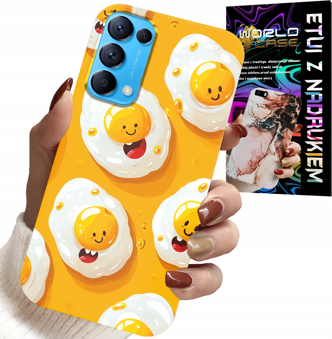 ETUI DO OPPO FIND X3 LITE - SŁODKIE UŚMIECHNIĘTE JAJKA CASE + FOLIA