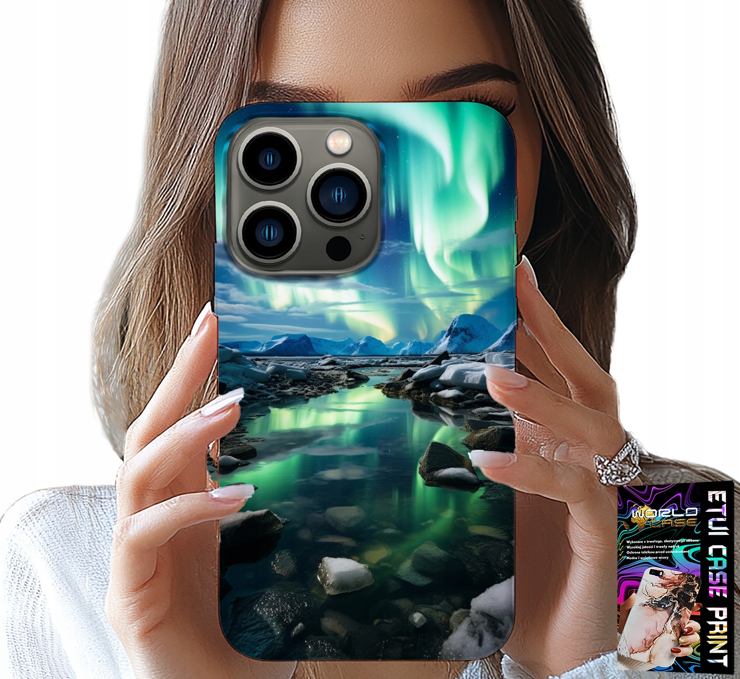 ETUI DO IPHONE 14 PRO - ALASKA ZORZA POLARNA STAWIK CASE + SZKŁO