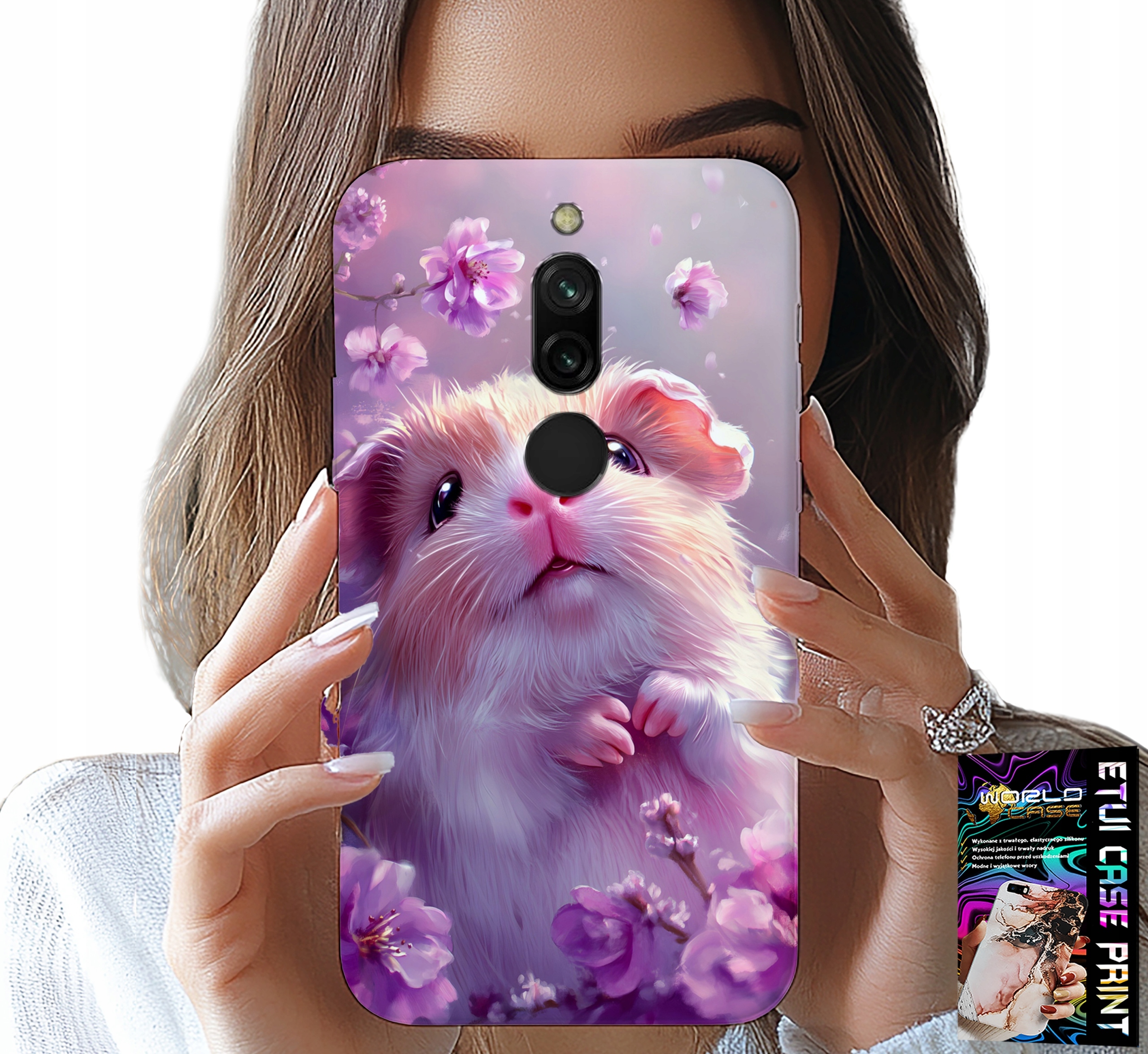 ETUI DO XIAOMI REDMI 8 - SŁODKI CHOMIK, GRYZONIE WZORY DLA DZIECI