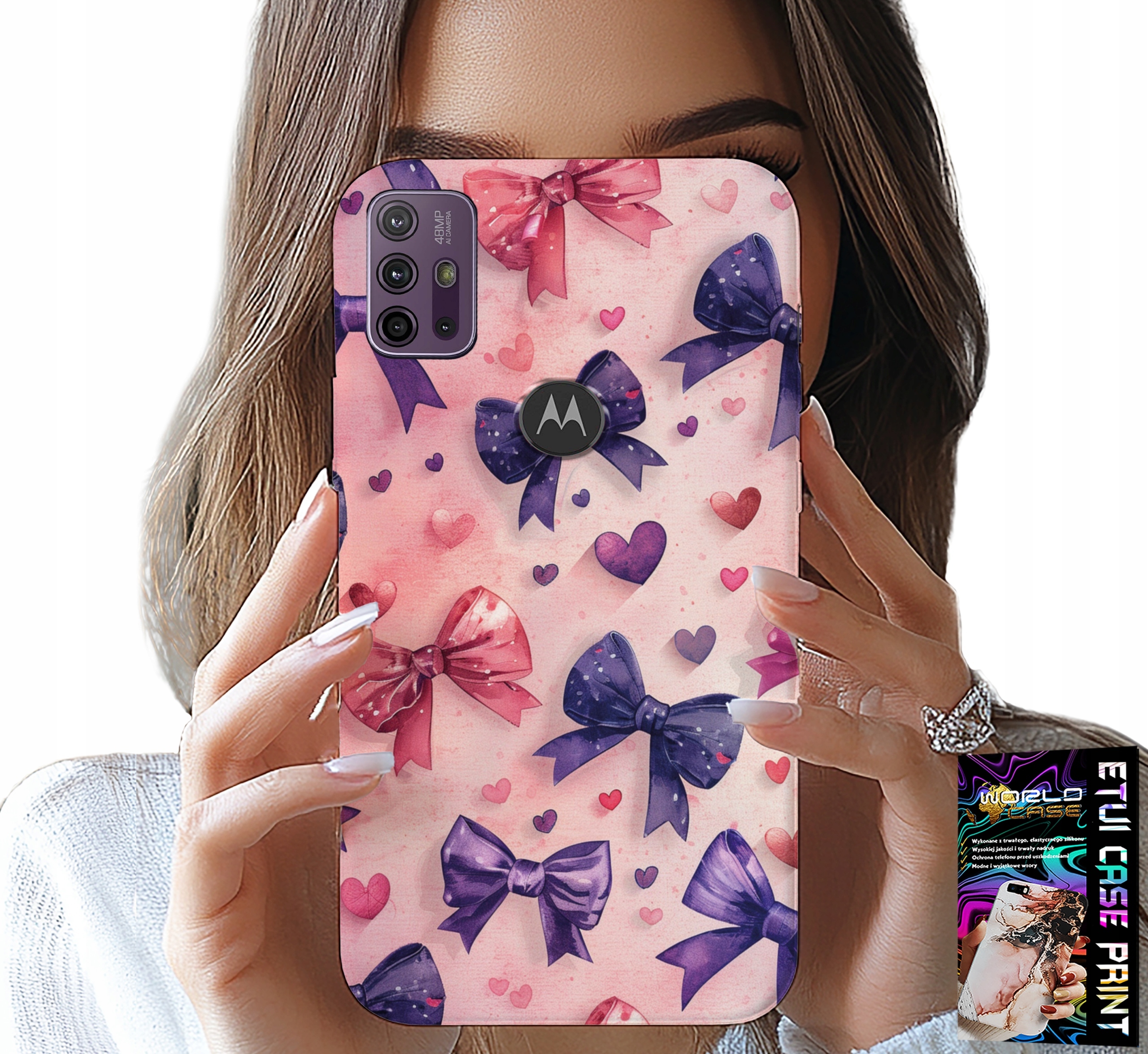 ETUI DO MOTOROLA MOTO G10 POWER - KOLOROWE WSTĄŻKI WSTĄŻKA WZORY + SZKŁO