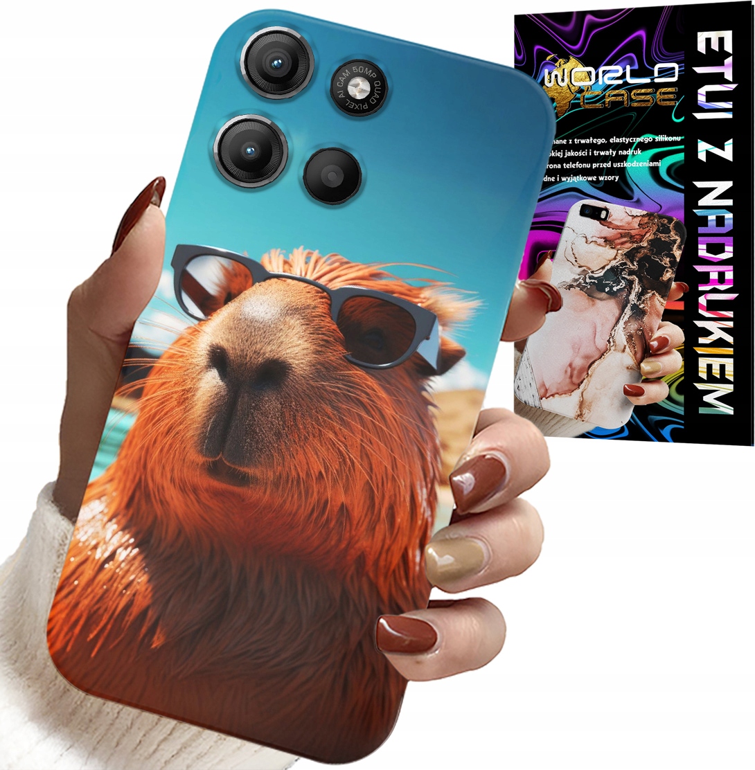ETUI DO MOTOROLA MOTO G15 - SŁODKA KAPIBARA, CAPIBARA CASE + SZKŁO