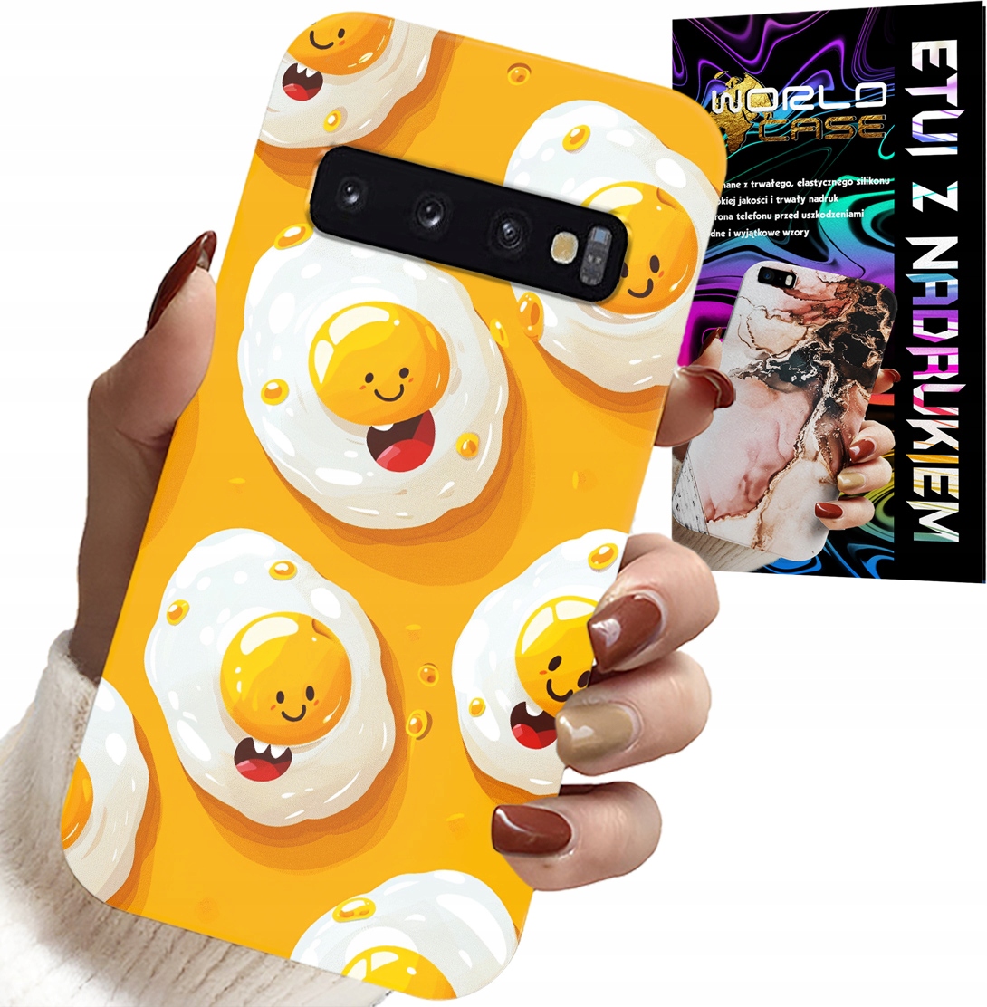 ETUI DO SAMSUNG GALAXY S10 PLUS - SŁODKIE UŚMIECHNIĘTE JAJKA CASE + FOLIA