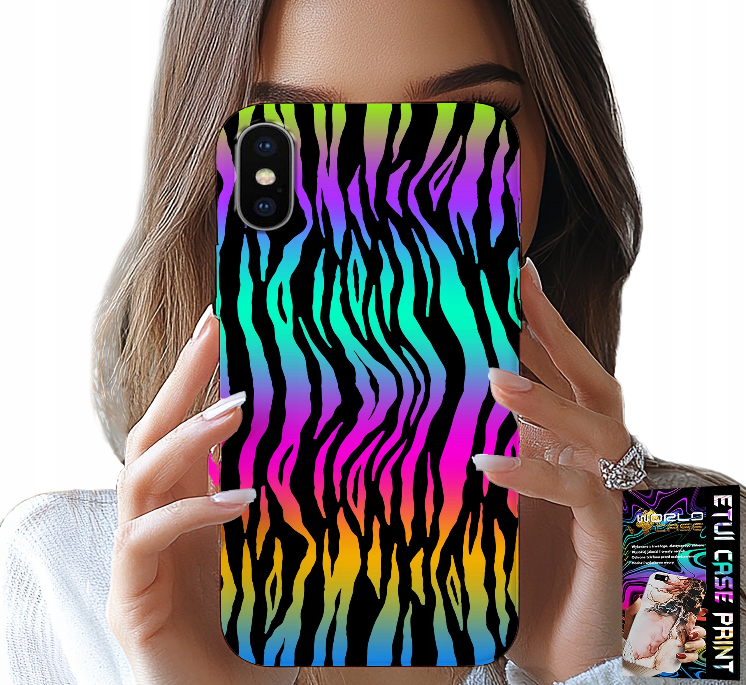 ETUI DO IPHONE X / XS - ABSTRAKCYJNE KOLOROWE WZORY CASE + FOLIA