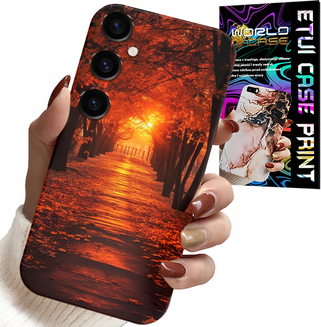 ETUI DO SAMSUNG GALAXY S24 - PARK, JESIEŃ, SPADAJĄCE LIŚCIE, PLECKI