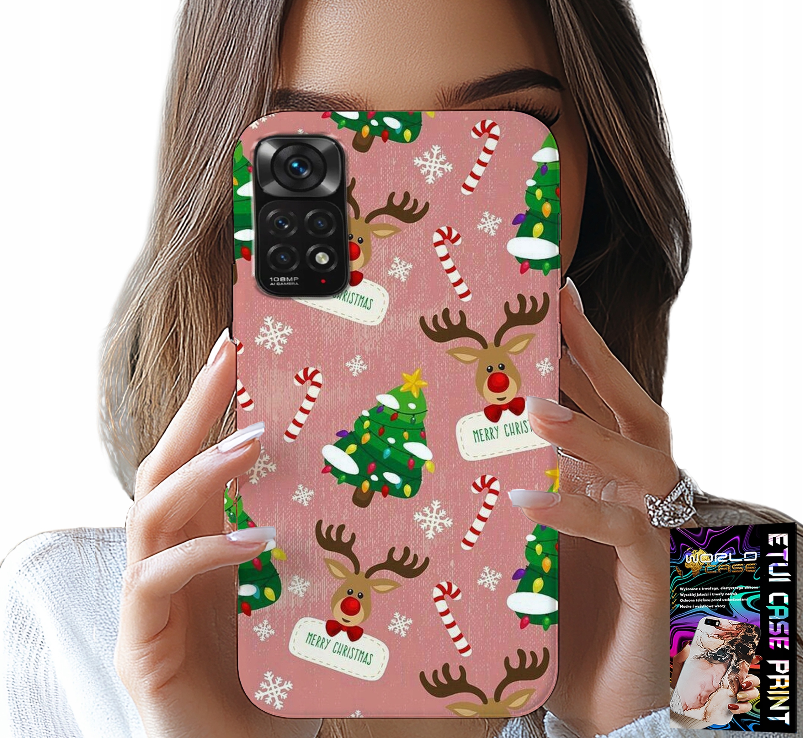 ETUI DO XIAOMI NOTE 11 / 11S - ŚWIĄTECZNE RENIFERY CHOINKI LASKA WZORY