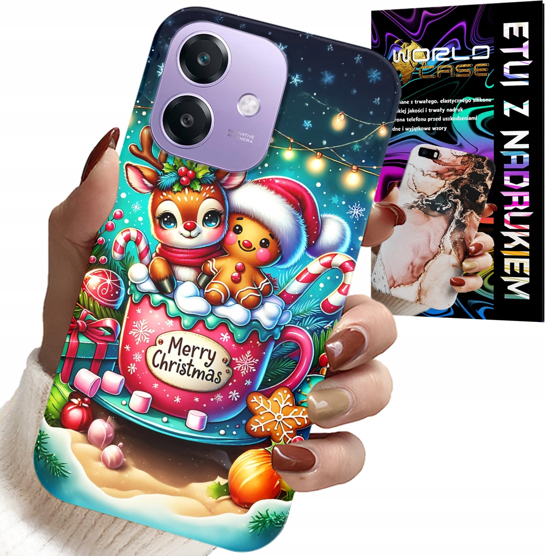 ETUI DO OPPO A60 5G - RENIFER Z PIERNIKIEM MERRY CHRISTMAS