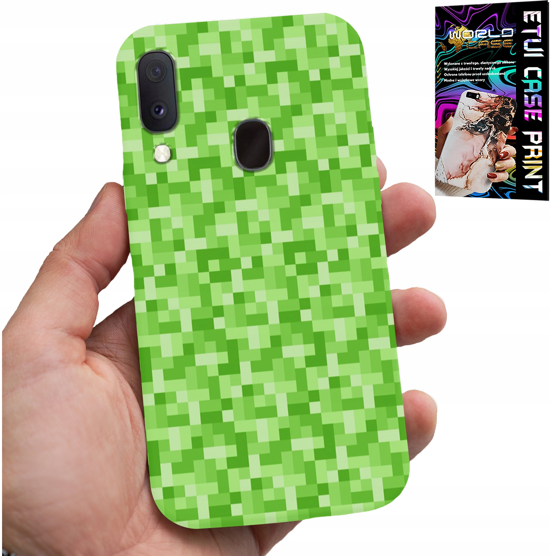 ETUI DO SAMSUNG GALAXY A20E - WZORY Z GIER Z GRY PIKSEL PIKSELE PLECKI