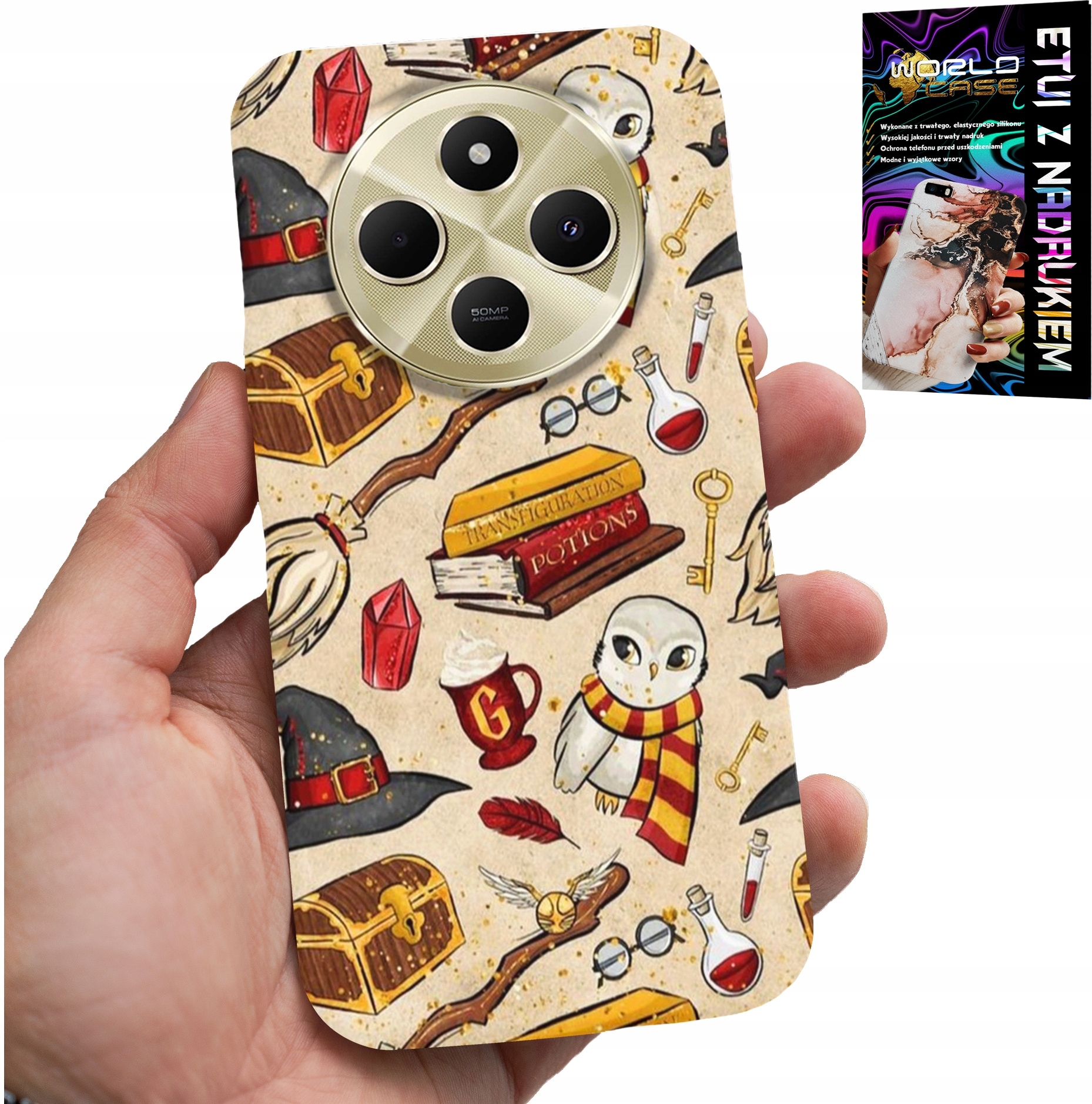 ETUI DO XIAOMI REDMI 14C 4G - CASE DLA FANA MAGII MAGÓW RÓŻDŻKA +SZKŁO