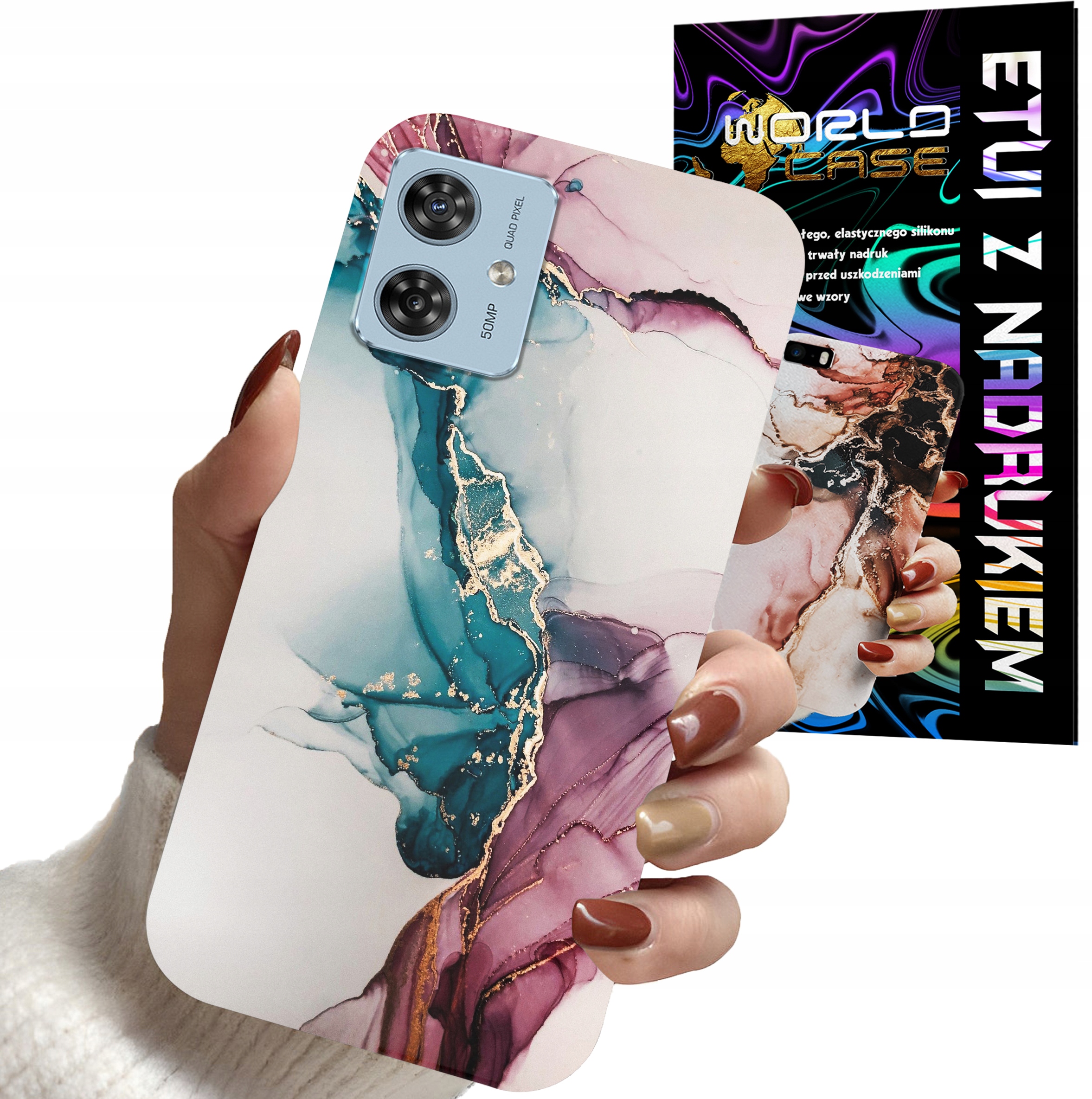 ETUI CASE DO MOTOROLA MOTO G55 - MARMUR WZORY DLA KOBIET PLECKI OBUDOWA