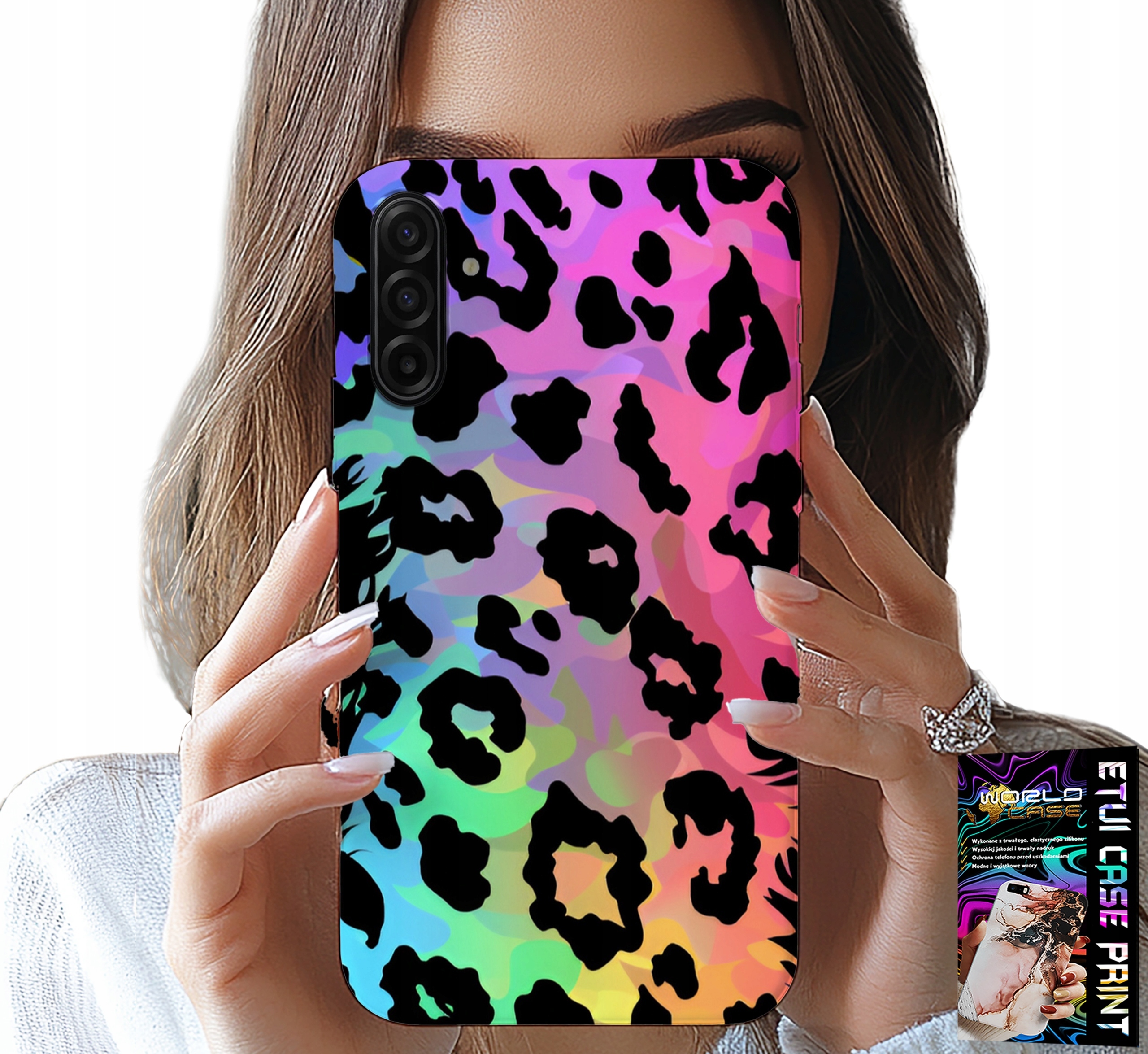 ETUI DO SAMSUNG GALAXY A17 5G - KOLOROWA TĘCZOWA PANTERKA PLECKI SZKŁO