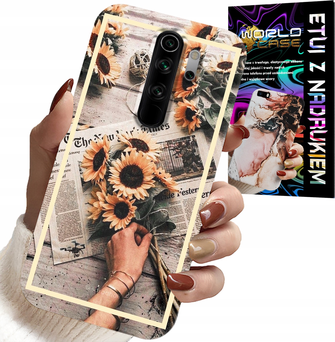 ETUI DO XIAOMI REDMI 9 - KWIATISTY WZÓR SŁONECZNIK SŁONECZNIKI