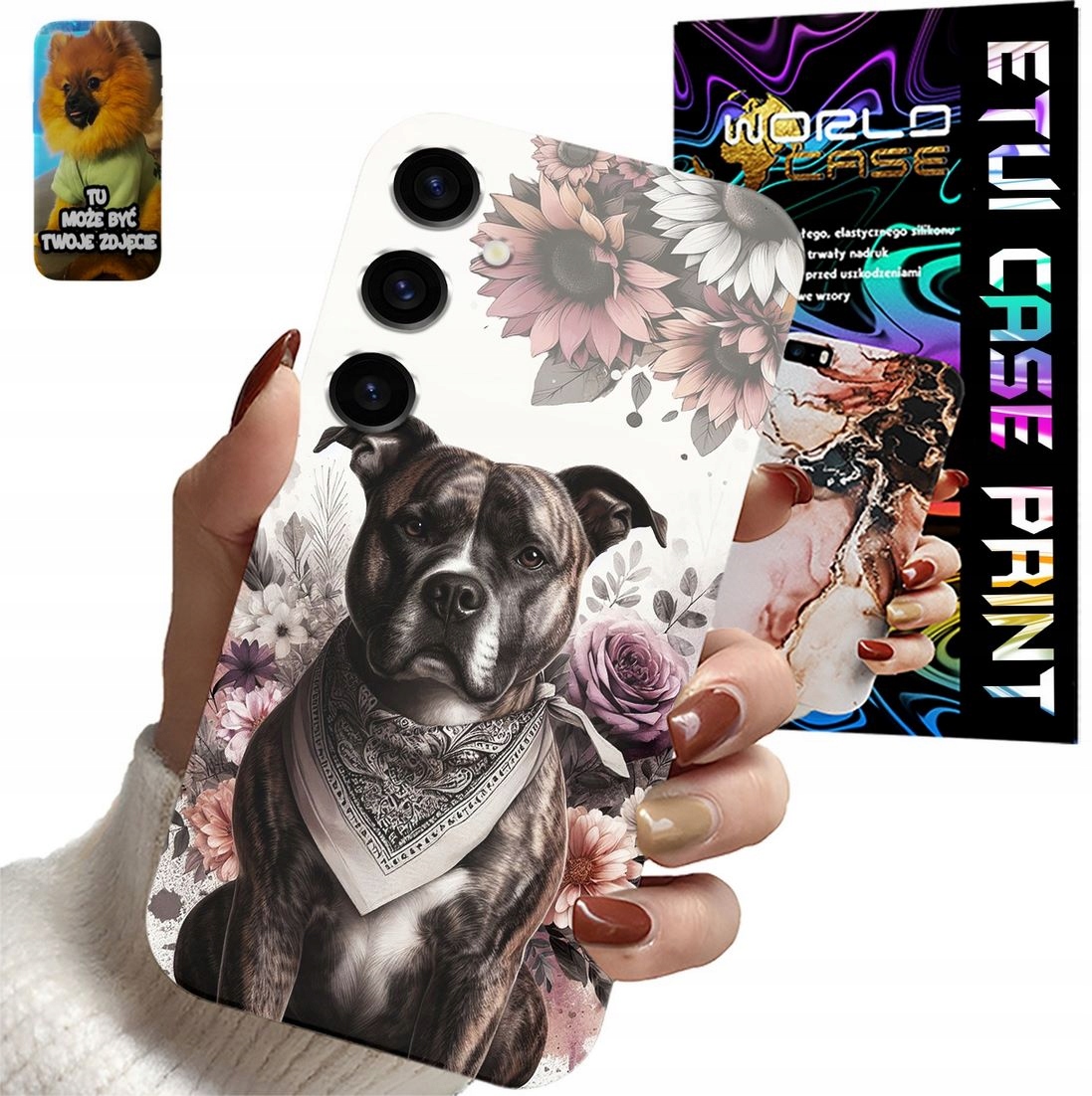 ETUI CASE SAMSUNG GALAXY S24 FE PIES PITBULL PSIE WZORY + SZKŁO