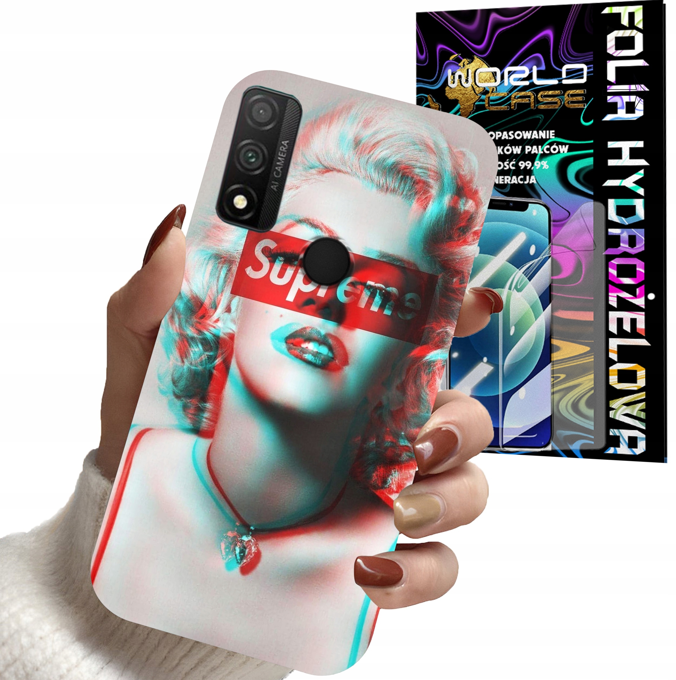 ETUI DO HUAWEI P SMART 2020 - Monroe MODNE KOBIECE WZORY + FOLIA