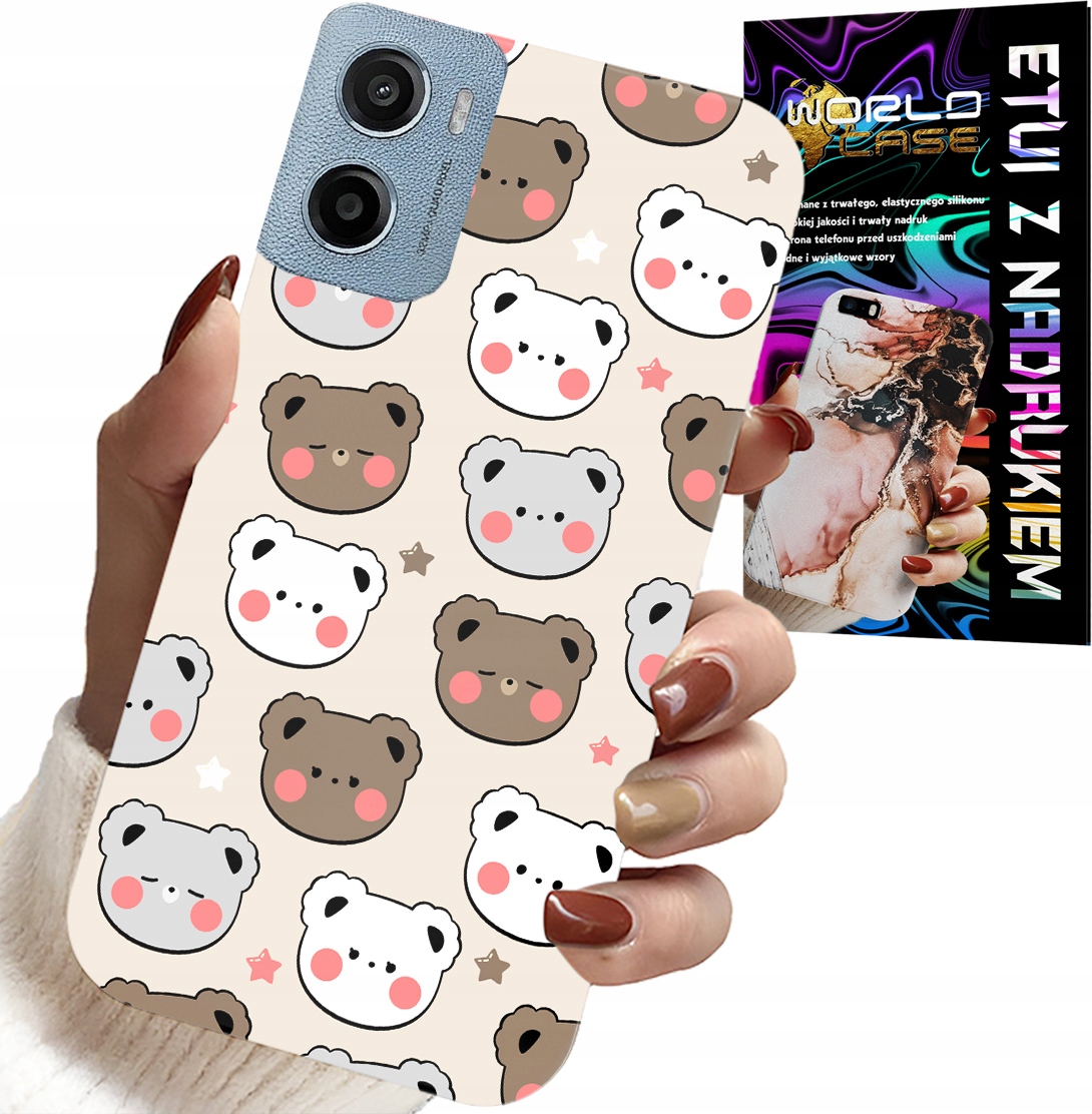 ETUI DO MOTOROLA E15 / G05 - MIŚ MISIE WZORY DLA NAJMŁODSZYCH + FOLIA