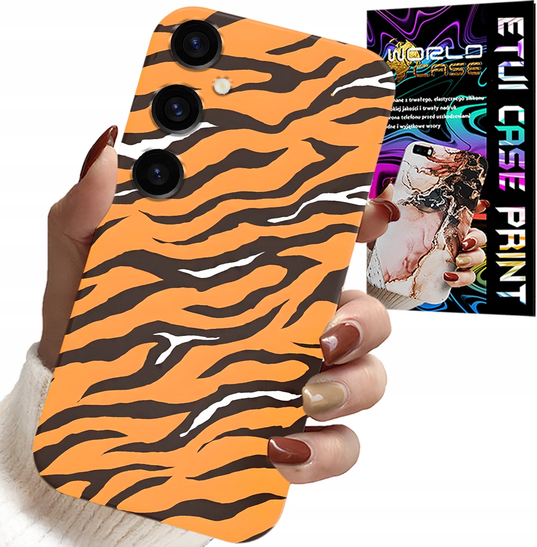 ETUI DO SAMSUNG GALAXY S24 FE - PLECKI W TYGRYSIE PASKI POKROWIEC +SZKŁO