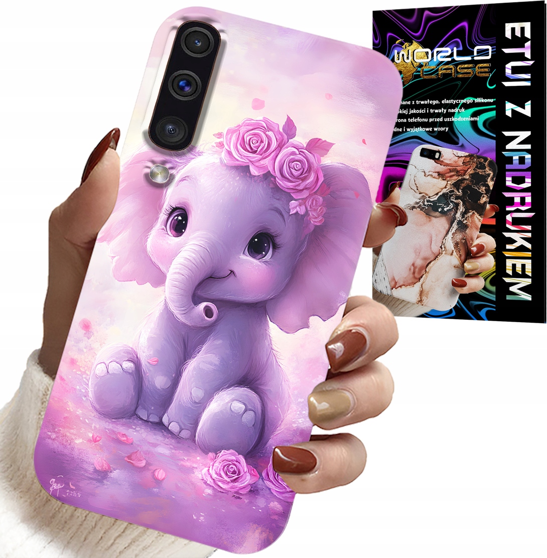 ETUI DO SAMSUNG A50 / A30S - SŁODKI SŁONIK NA RÓŻOWYM TLE CASE +FOLIA