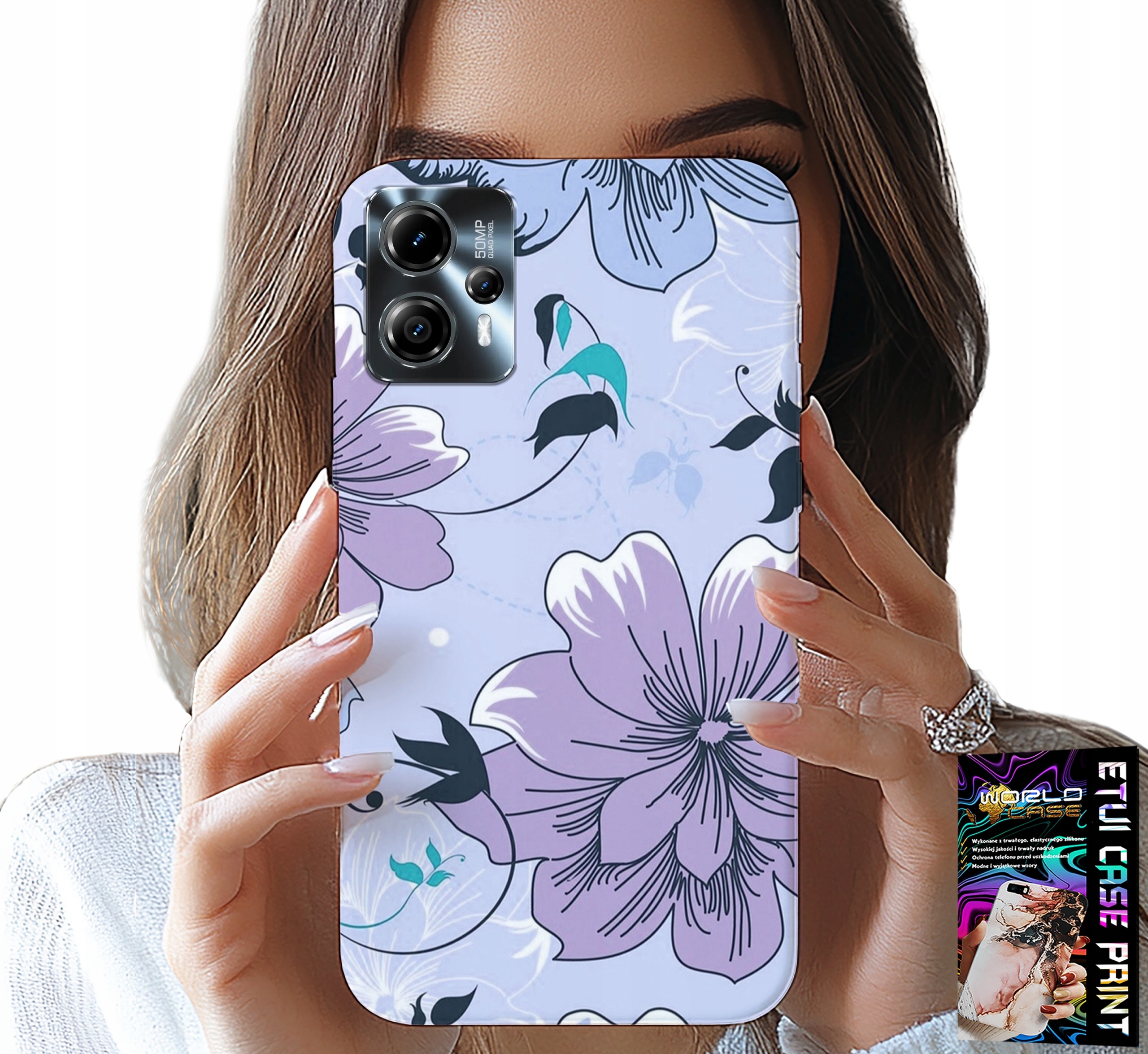 ETUI DO MOTOROLA G13 / G23 - KWIATKI KWIECISTE MODNE WZORY PLECKI