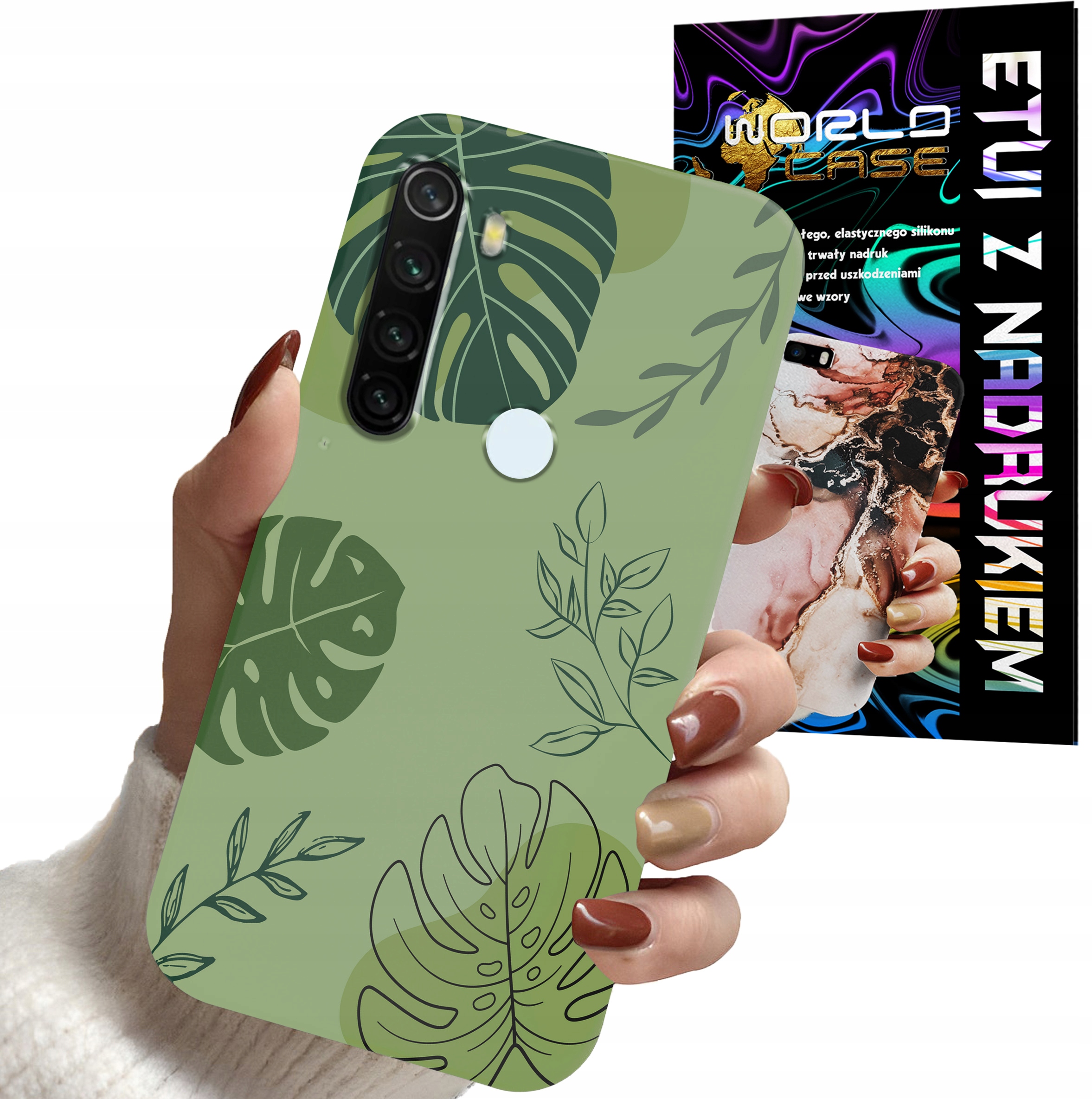 ETUI CASE DO XIAOMI NOTE 8T - LIŚCIE WZORY DLA KOBIET KWIATY RÓŻE