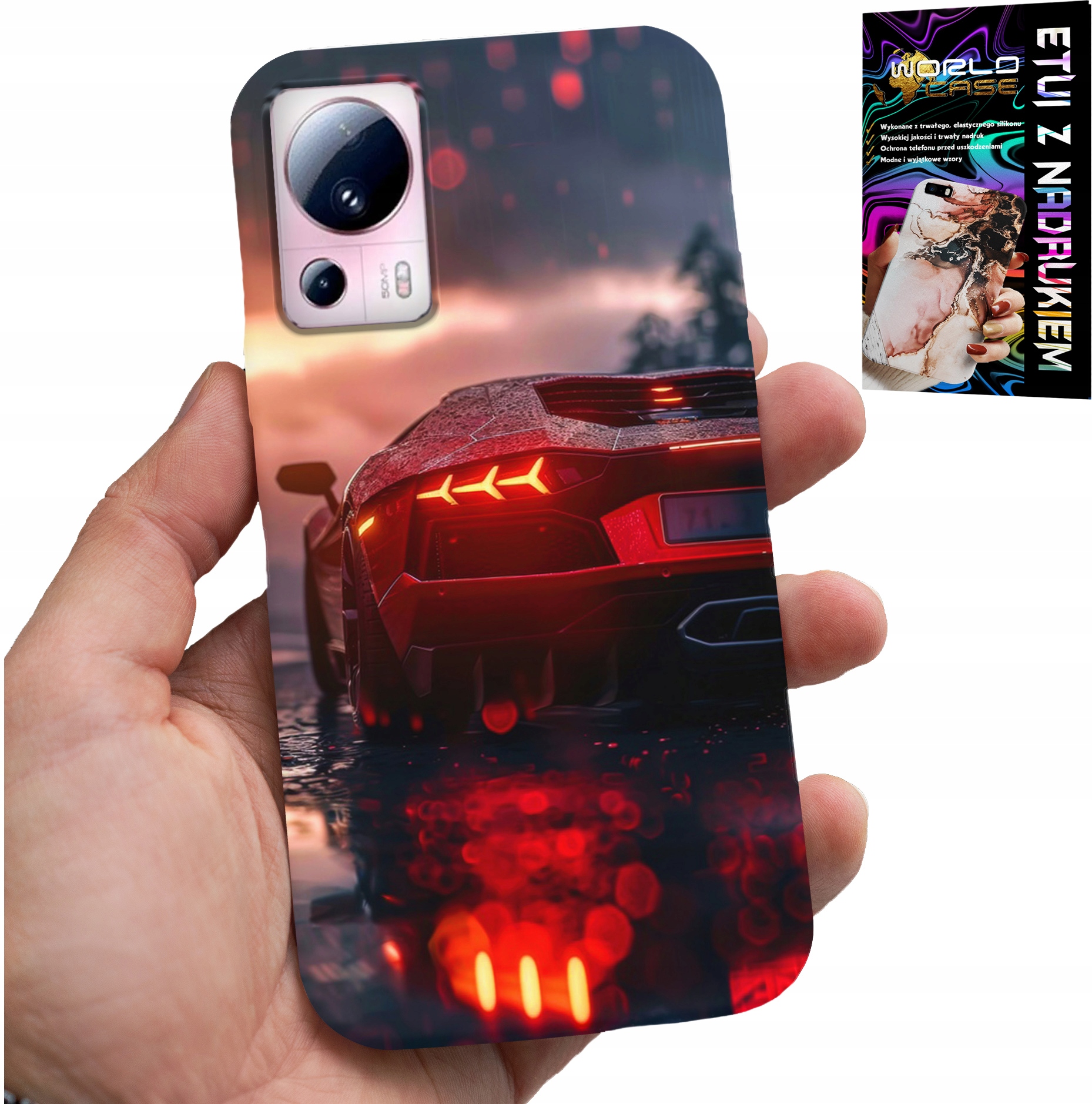 ETUI DO XIAOMI 13 LITE - LUKSUSOWE SAMOCHODY, MEGA WZORY, OBUDOWA