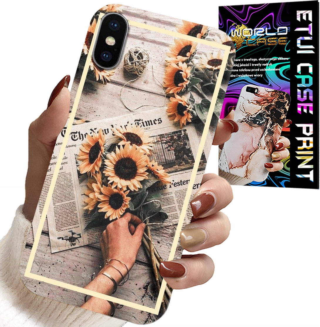 ETUI DO IPHONE XS MAX - KWIATISTY WZÓR SŁONECZNIK SŁONECZNIKI
