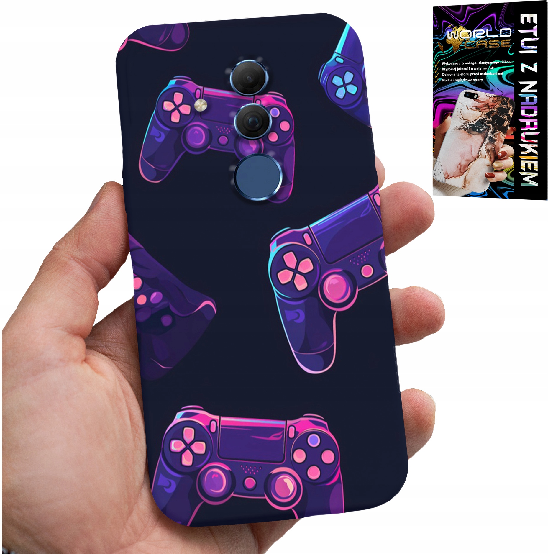 ETUI DO HUAWEI MATE 20 LITE - CASE DLA GRACZA, WZORY Z GIER + SZKŁO