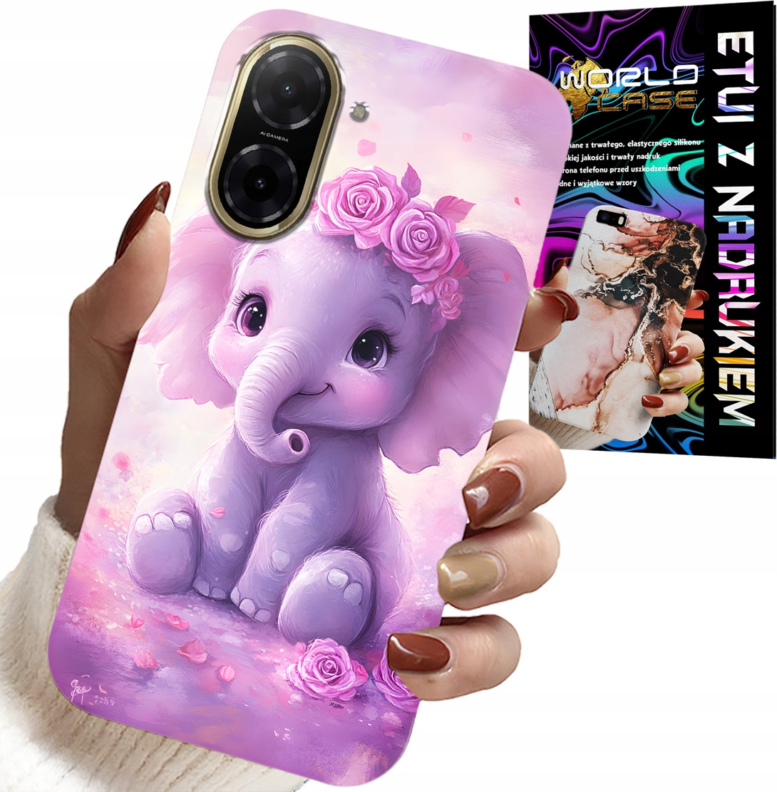 ETUI DO XIAOMI REDMI A5 - SŁODKI SŁONIK NA RÓŻOWYM TLE CASE +FOLIA