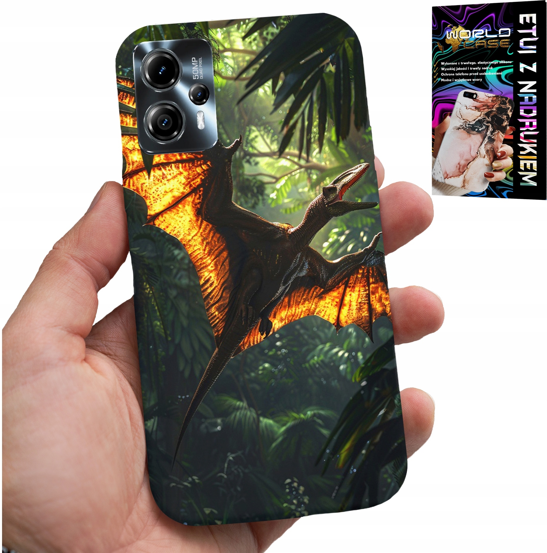 ETUI DO MOTOROLA G13 / G23 - DINO DINOZAUR PTERODAKTYL FUTERAŁ PLECKI