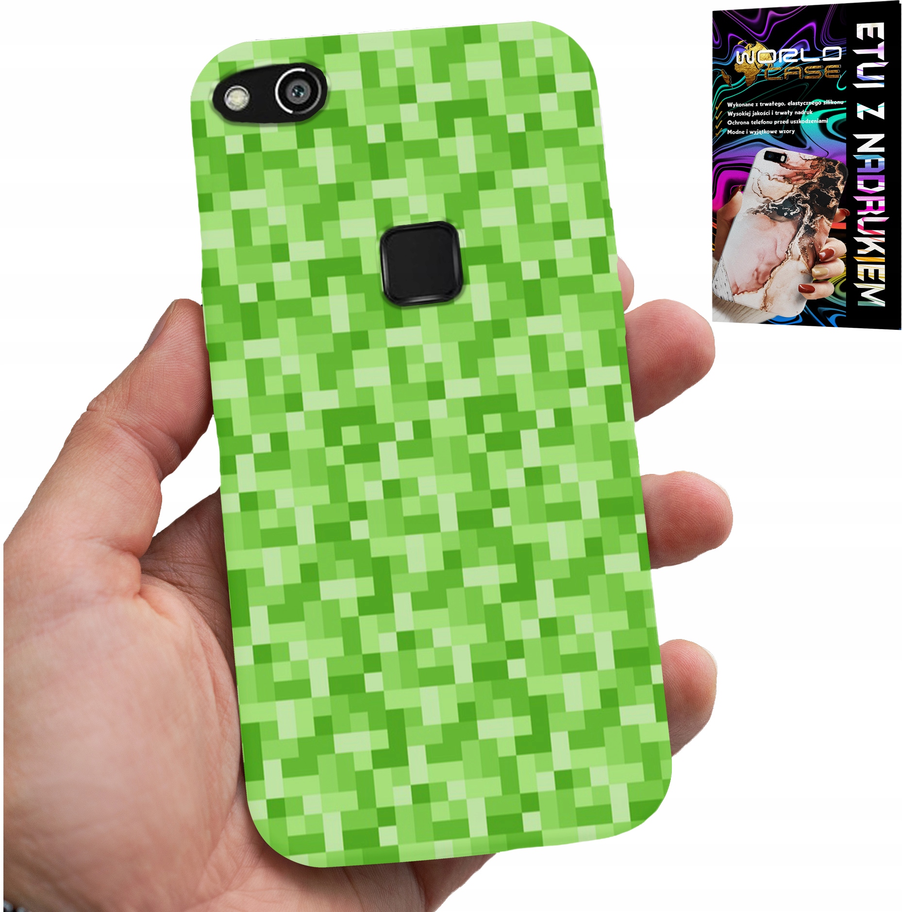 ETUI DO HUAWEI P10 LITE - WZORY Z GIER Z GRY PIKSEL PIKSELE PLECKI