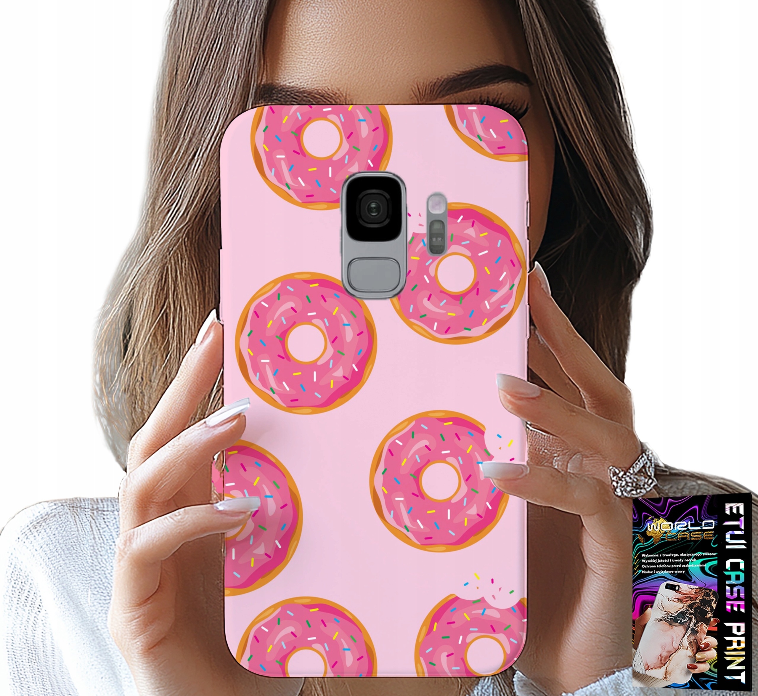 ETUI DO SAMSUNG GALAXY S9 - WZÓR Z PĄCZKAMI DONATAMI POLEWĄ CUKROWĄ