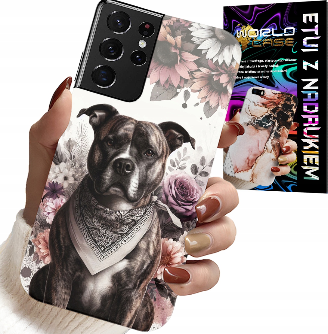 ETUI DO SAMSUNG GALAXY S21 Ultra - PITBULL GROŹNE PSY FUTERAŁ PLECKI CASE