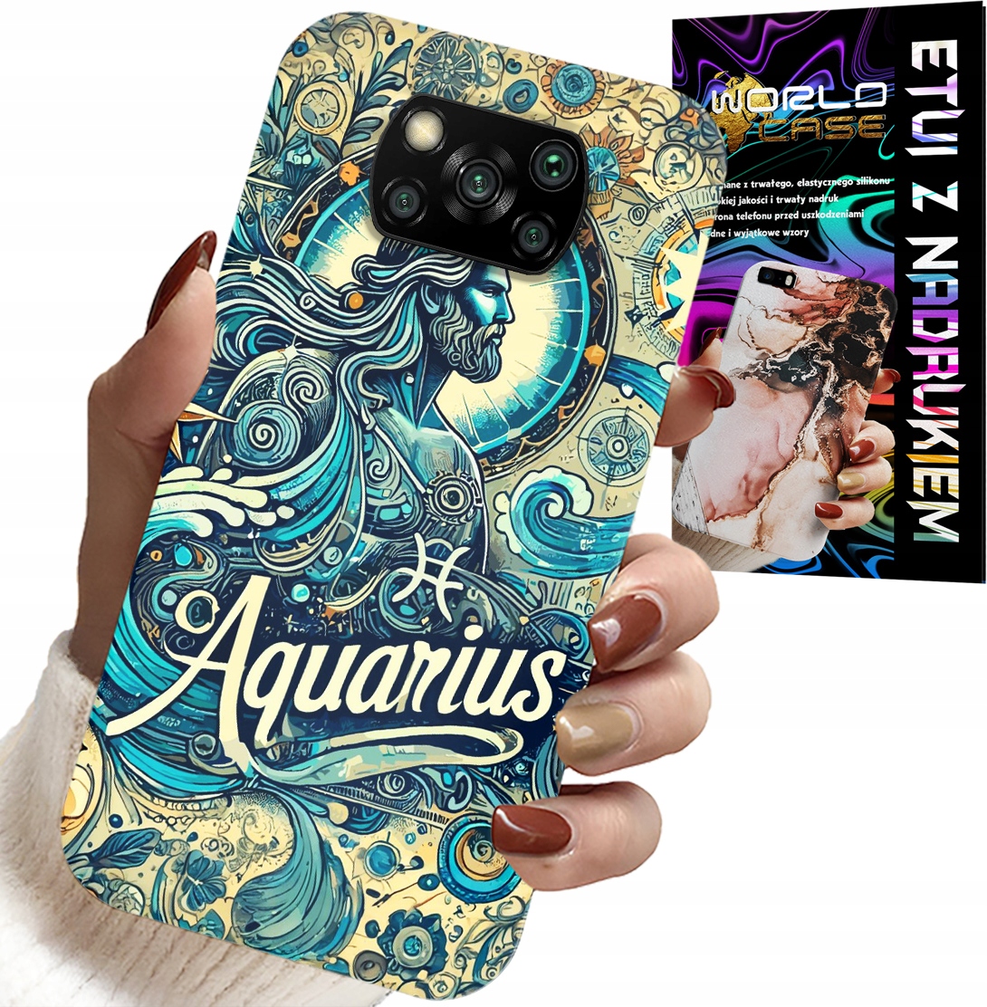 ETUI DO XIAOMI POCO X3 - ZNAK ZODIAKU, WODNIK, ASTRONOMIA PLECKI