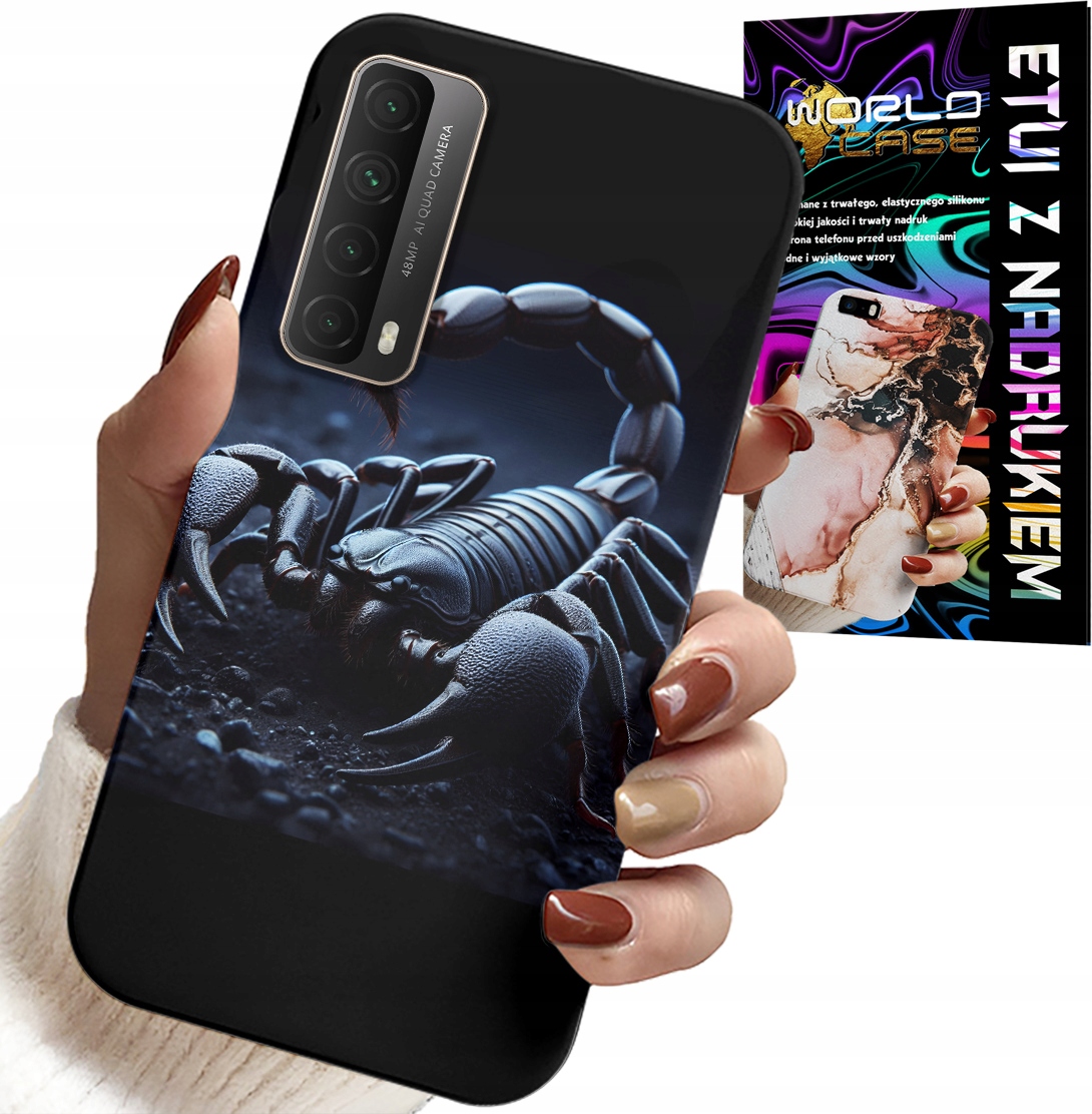 ETUI DO HUAWEI P SMART 2021 - SKORPION, SKORPIONY + FOLIA HYDROŻELOWA