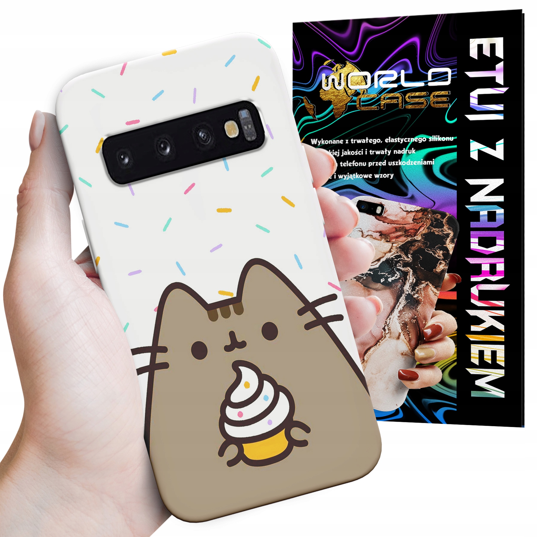 ETUI CASE DO SAMSUNG S10+ PLUS - SŁODKI KOTEK KOT OBUDOWA PLECKI